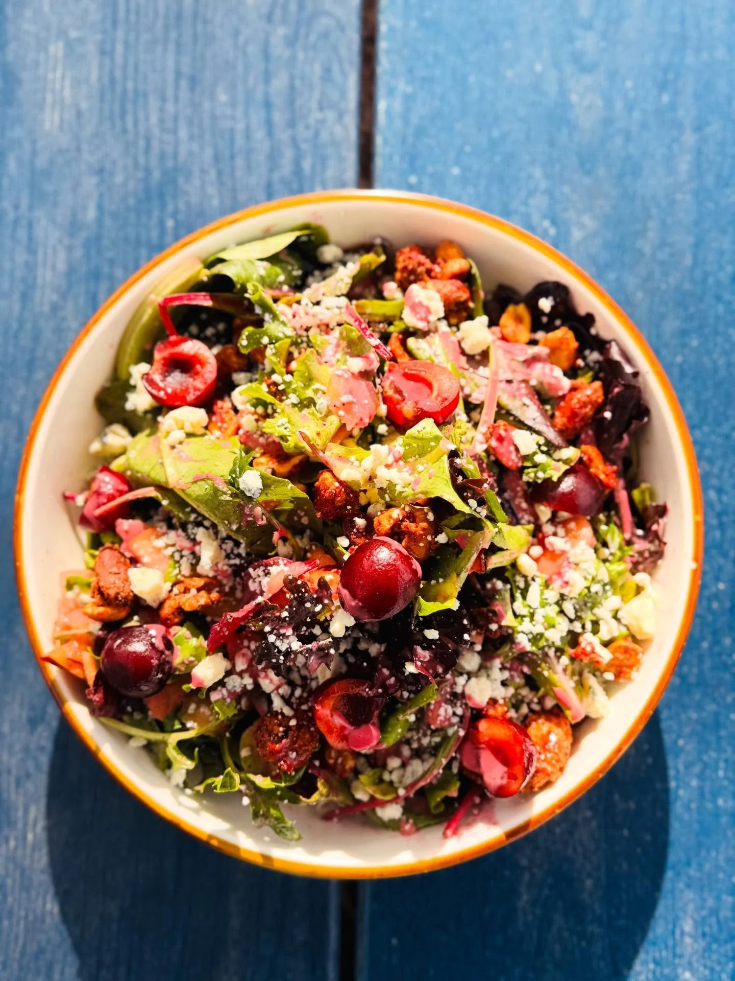 Updated item: SALANOVA SALAD 
crisp greens, cherry kosho vinaigrette, shaved apple, point reyes blue cheese, mixed nut praline

#TucsonWineBar #DrinkLocalTucson #SupportLocalAZ #TucsonEatsAndDrinks #AZWineScene