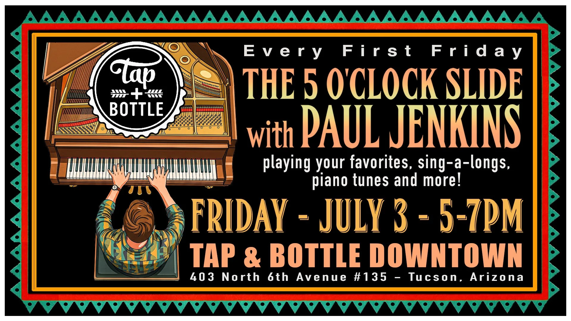 The 5 O'Clock Slide with Paul Jenkins! - Live and FREE at T&B Downtown!