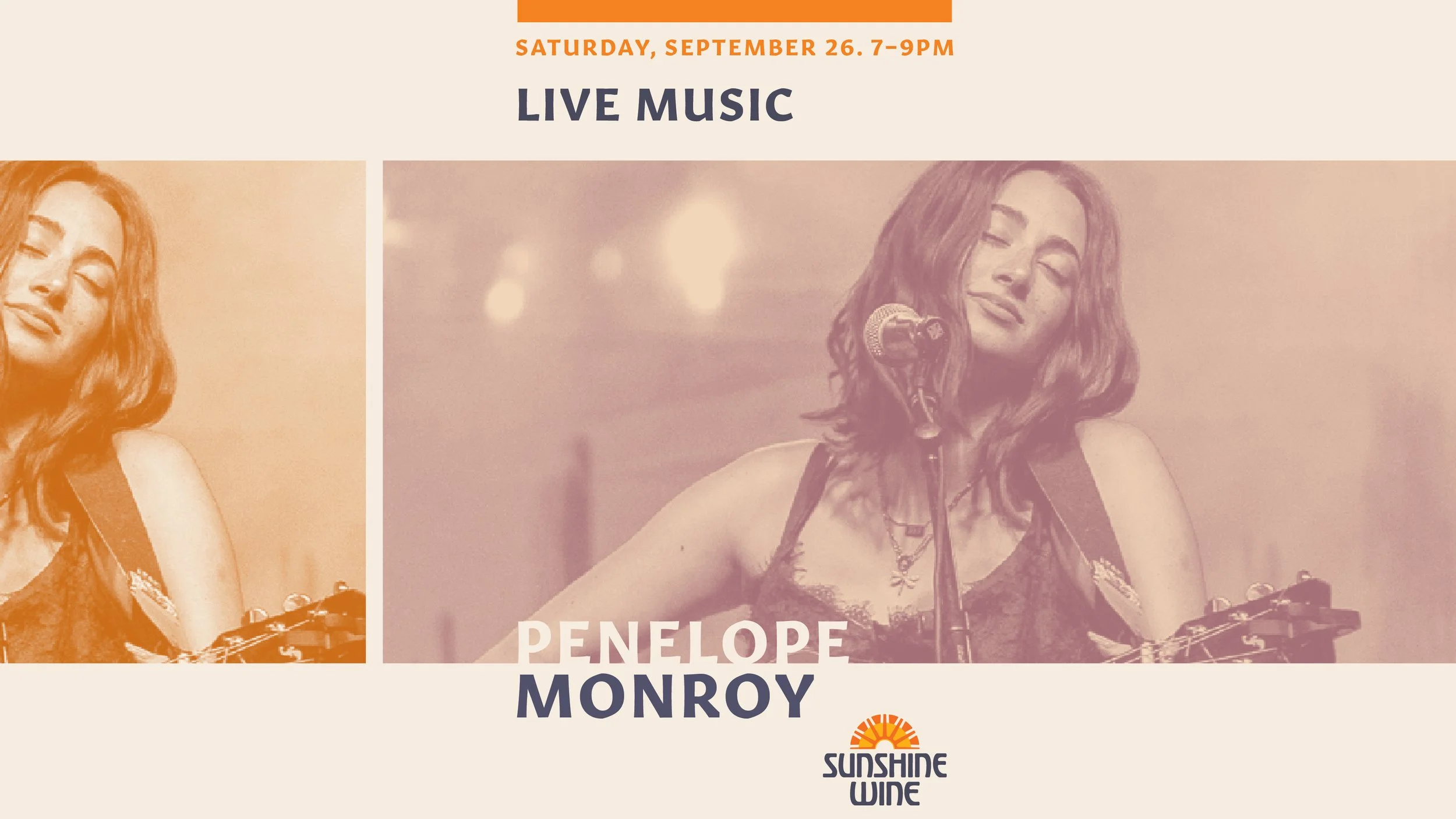 Live Music with Penelope Monroy at Sunshine Wine! 