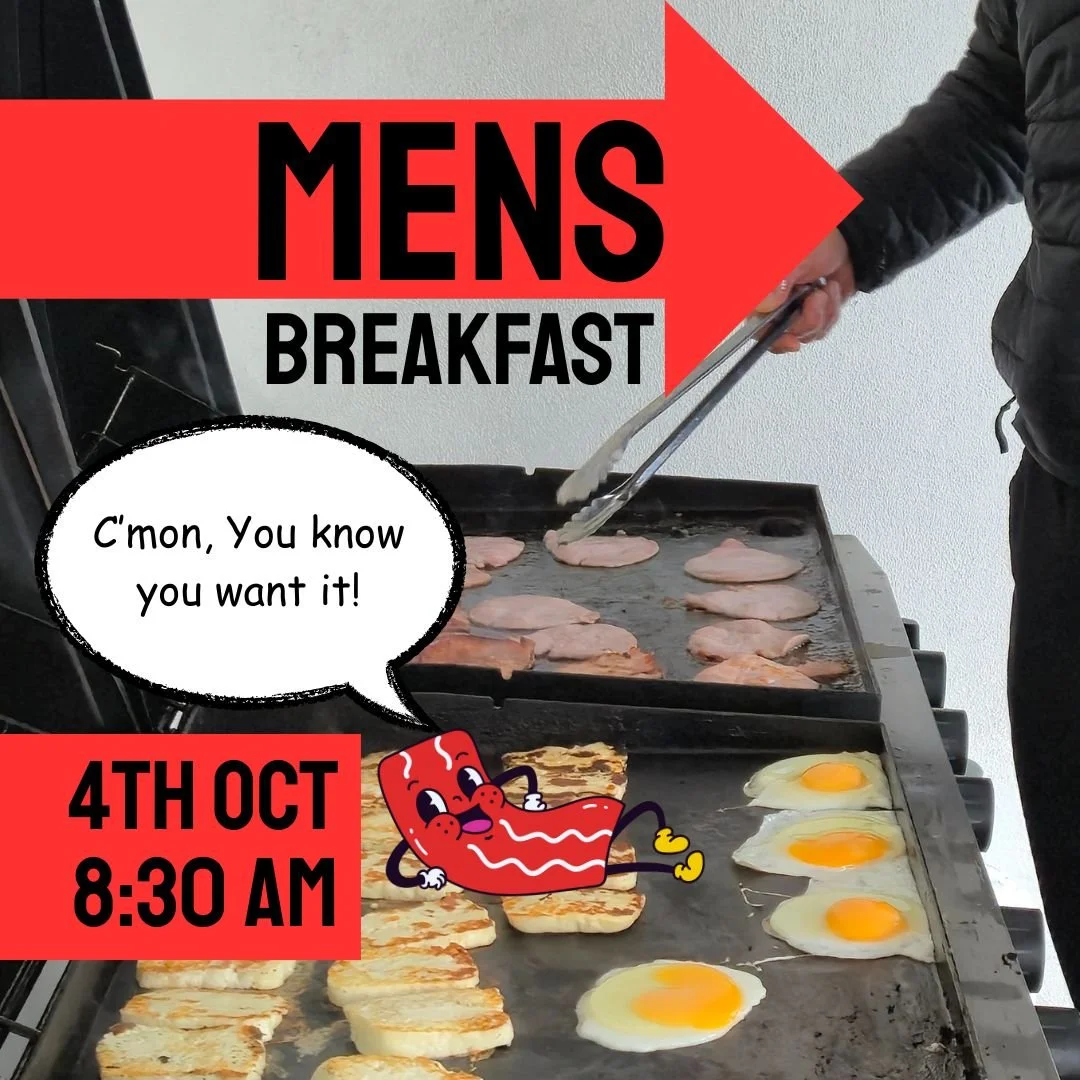 This Saturday Morning the Men's Breakfast is on. Come down and have some breaky on us, Coffee, Bacon and Egg Roll &amp; some real men. You know you want it!