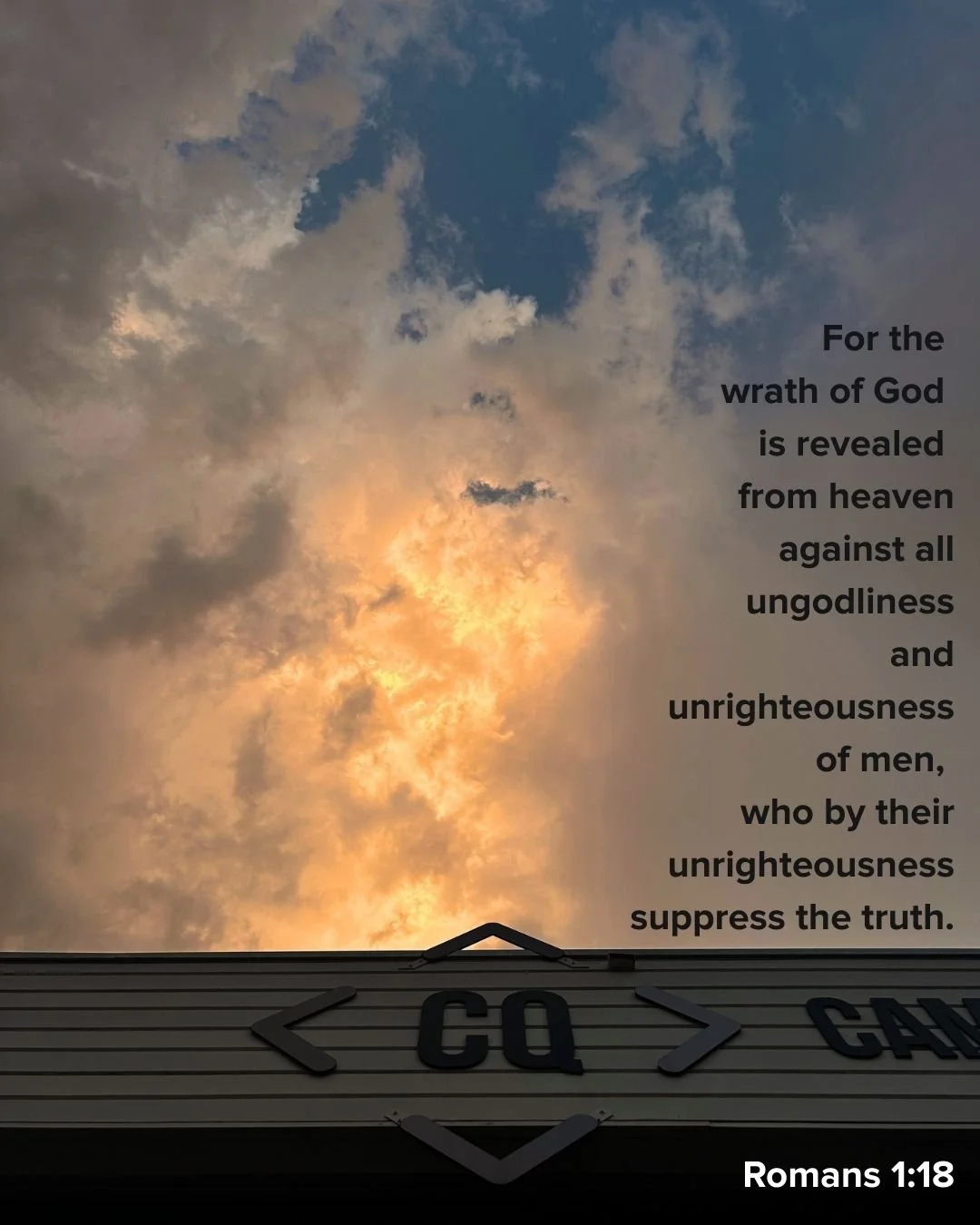 This Sunday the 8th of March Brother John Roumy will be continuing where we left off from last Sunday. Preaching from Romans 1:18-32 - 'God's Wrath on Unrighteousness', you will not want to miss it.