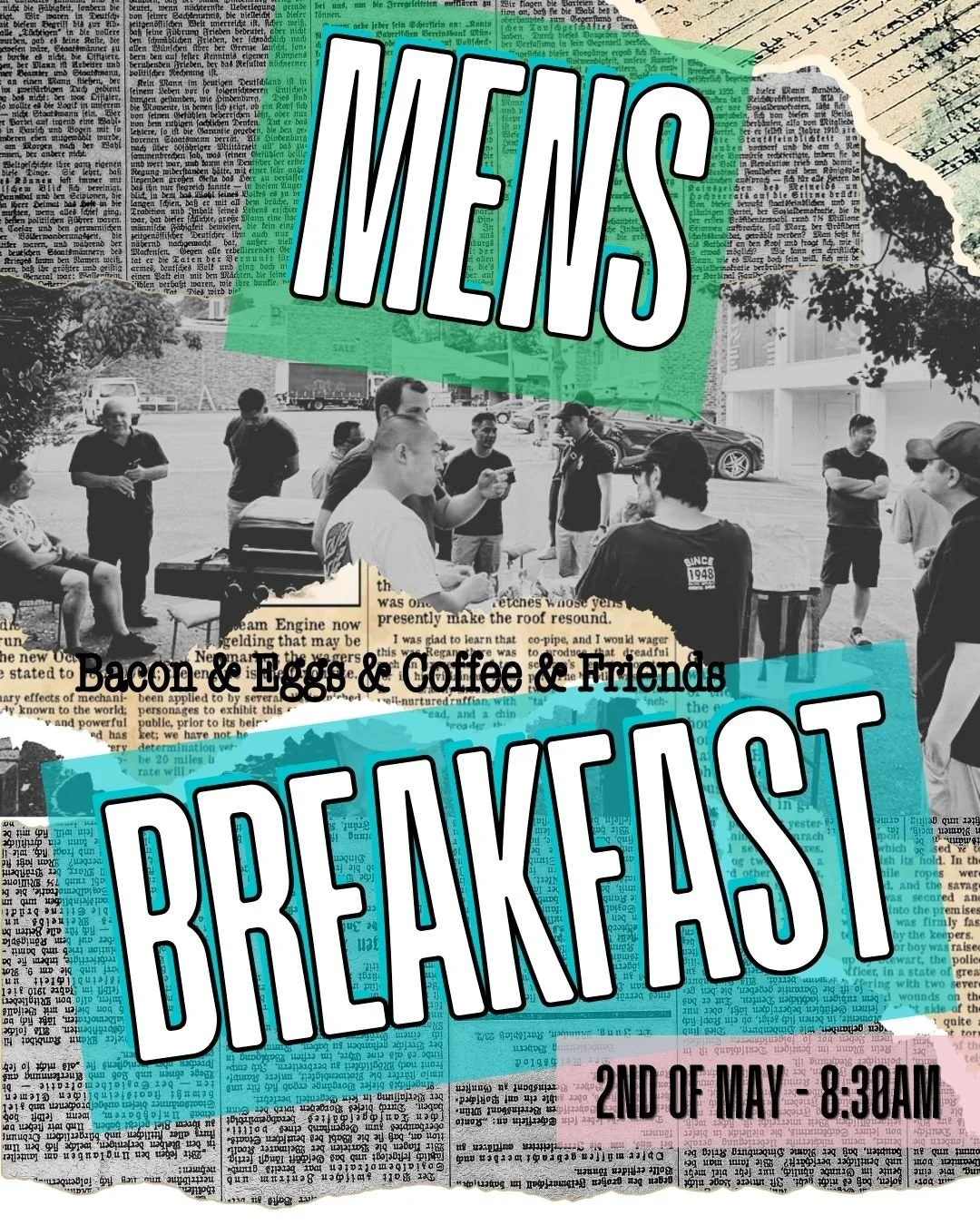 Join us on Saturday, May 2nd at 8:30am for a great morning together. We&rsquo;ll have FREE bacon &amp; egg rolls and coffee ready to go as we connect, encourage one another, and share a word.

It&rsquo;s a relaxed time of fellowship&mdash;come along,