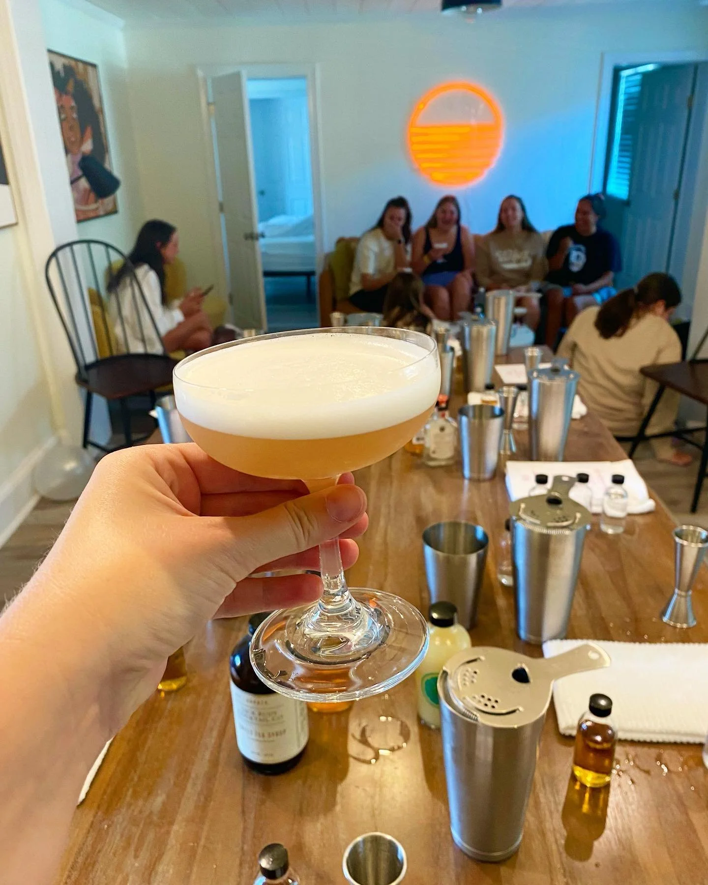 pro tip: have a game ready to play while you sip your drinks at your class 🍹 one of our groups this weekend had a drinking card game ready to go, and we&rsquo;ve also seen Roast or Toast, Heads Up, Fishbowl, + others! you&rsquo;ll be making three dr