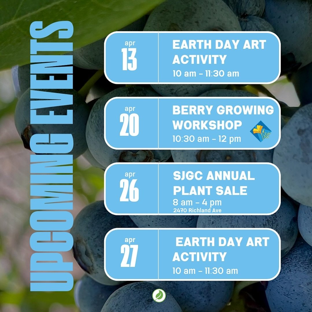 April events!! Come learn how to grow berries &amp; make beautiful art with us 🫐🎨🌸

#urbanfarming #gardeningeducation #sanjose #bayareaevents