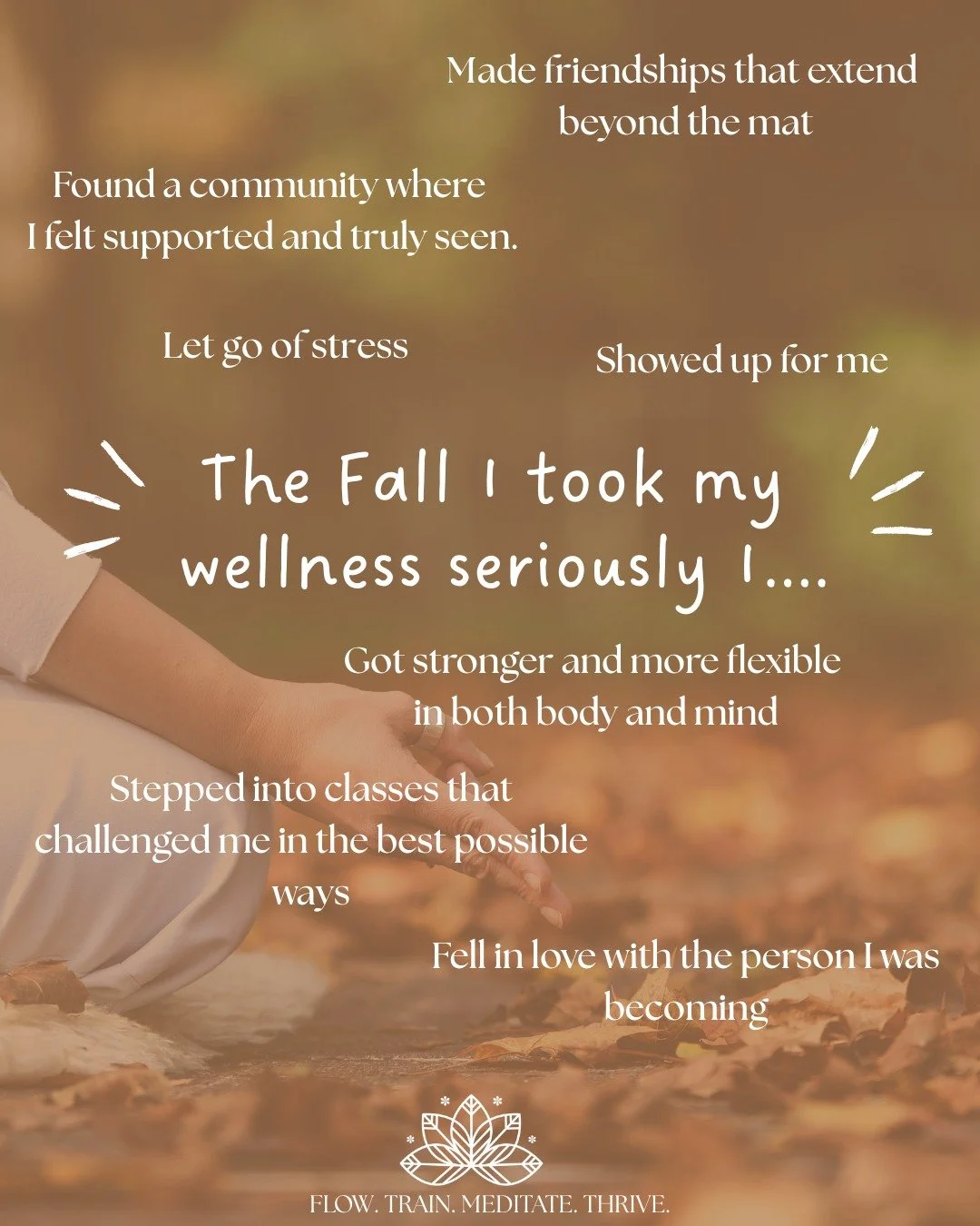 The Fall I Took My Wellness Seriously&hellip;

It's not just about showing up to class. It's about stepping into a space that feels like home where movement meets meaning, where friendships bloom, and where wellness is so much more than a routine.

A