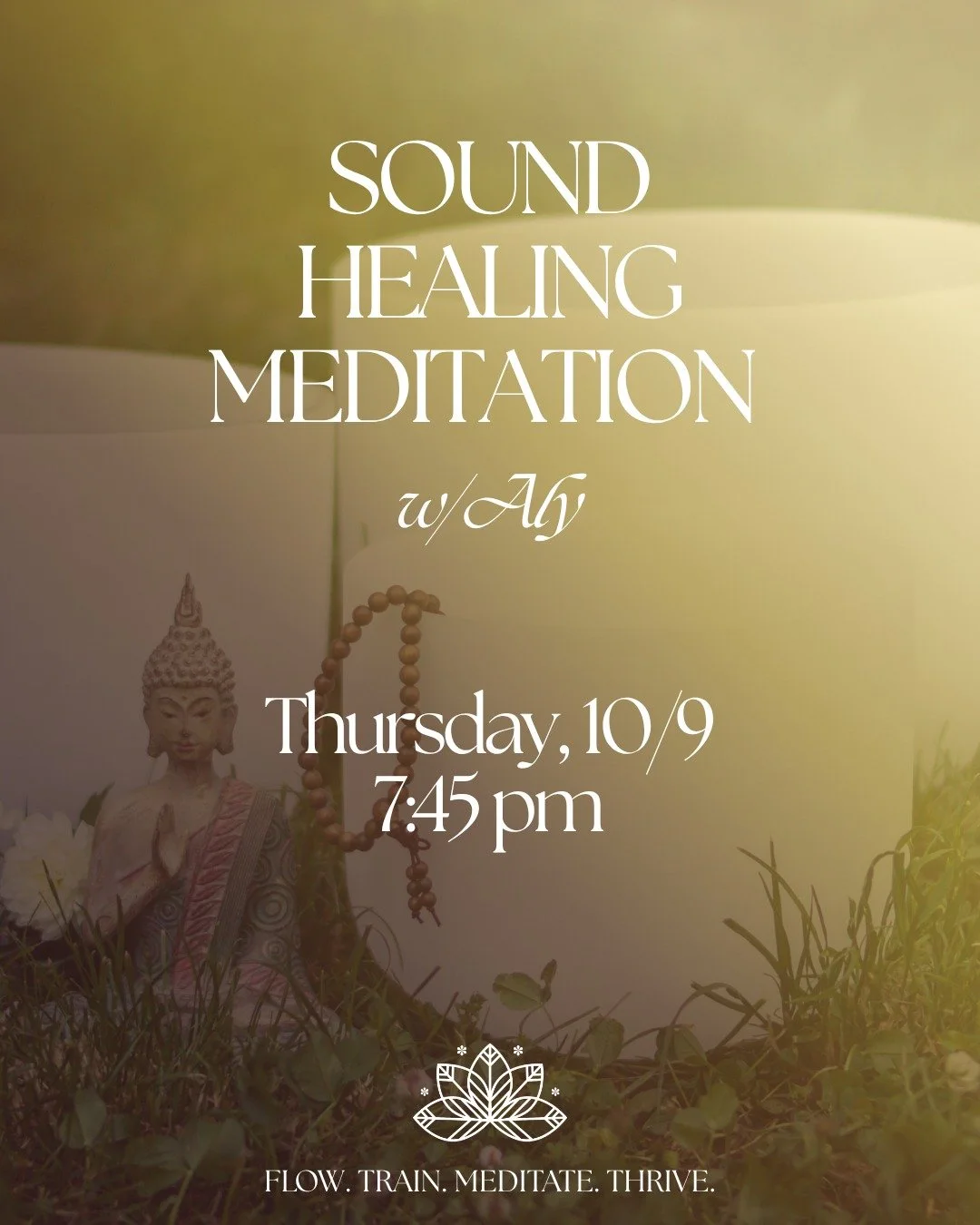 Step into stillness next Thursday, October 9th at 7:45 pm with Aly while she guides you through an immersive sound healing meditation. Crystal bowls, calming vibrations, and a space just for you.

For many, this monthly gathering has become a sacred 