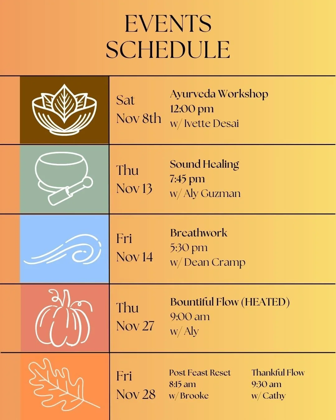 November is all about slowing down, showing up, and celebrating the little (and big) wins. 

Let this month be your reminder: you deserve time for yourself, and transformation often happens in the moments you least expect.