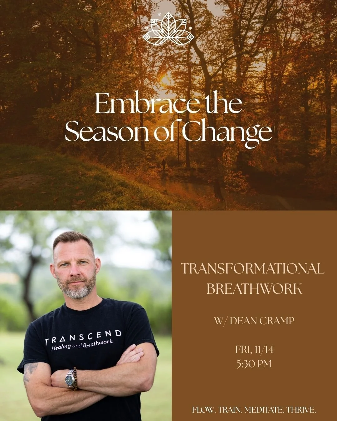 🌬️ Breathe. Release. Awaken. 🌬️

This Friday, 10/14 at 5:30 PM, join Dean for a transformative Breathwork journey.

Step into a space where each inhale fills you with clarity, and each exhale lets go of what no longer serves you. Feel the rhythm, h