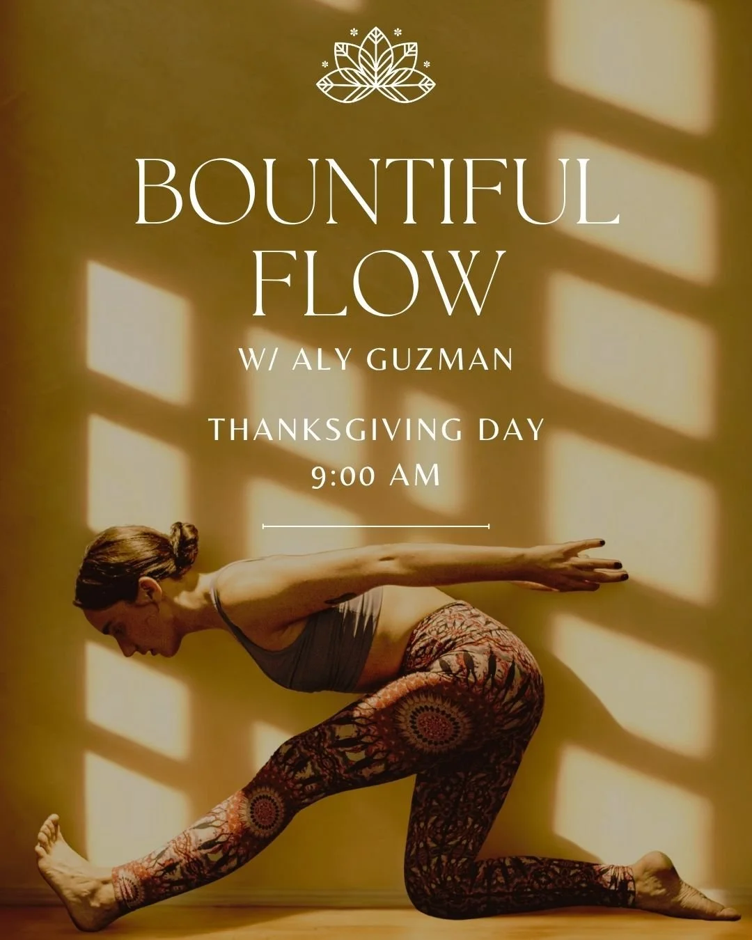 This Thanksgiving Day at 9:00 AM, join us for our annual Bountiful Flow &mdash; a heated, energizing vinyasa that blends mindful movement, breath work, and heart-opening postures. 

Celebrate gratitude and abundance on and off the mat. Release tensio