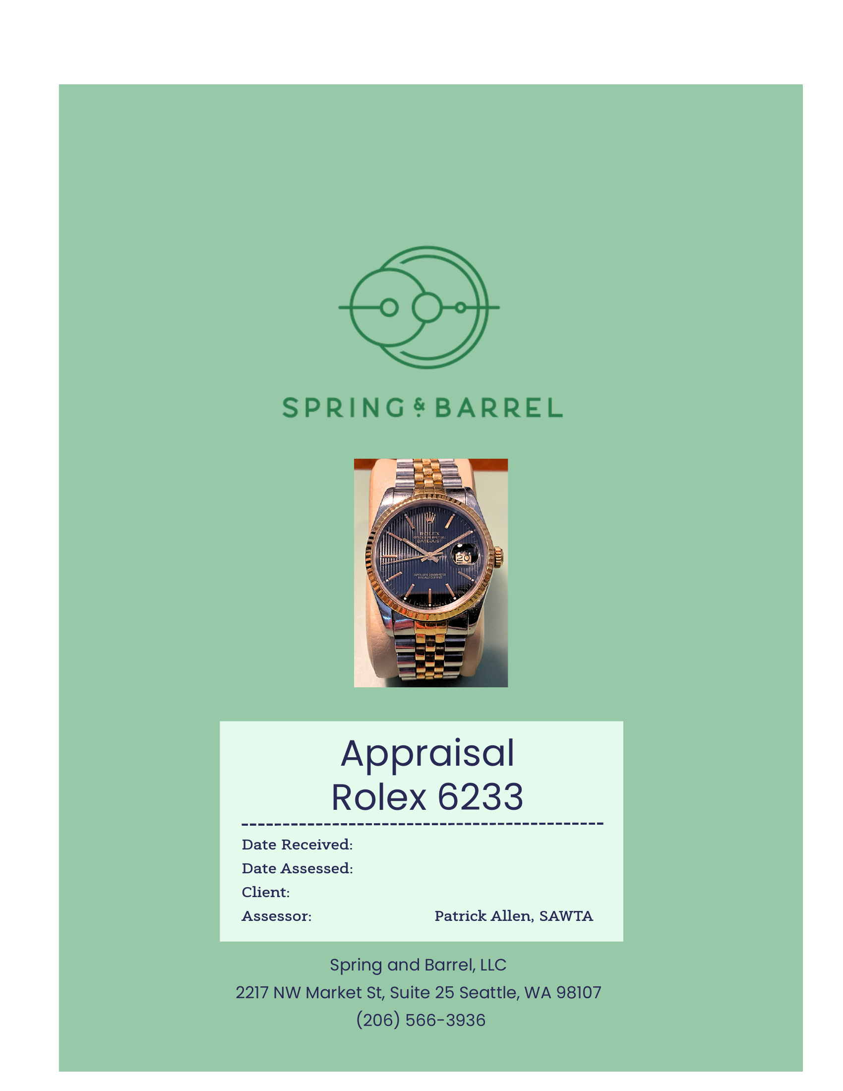 Sample Appraisal
