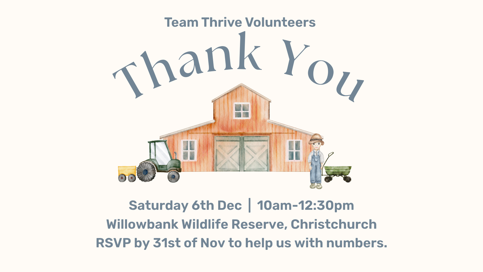 Team Thrive Volunteers Thank You Morning