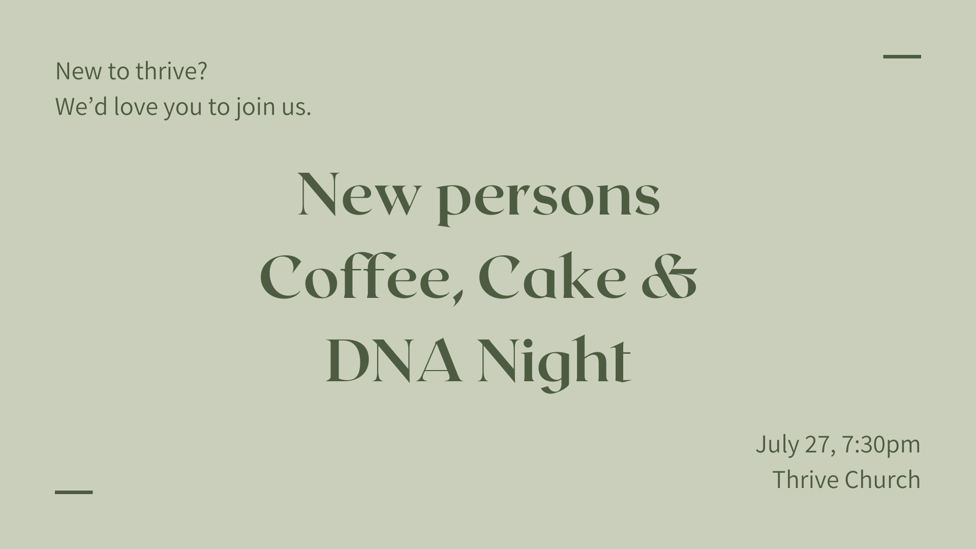 New Persons & DNA Night