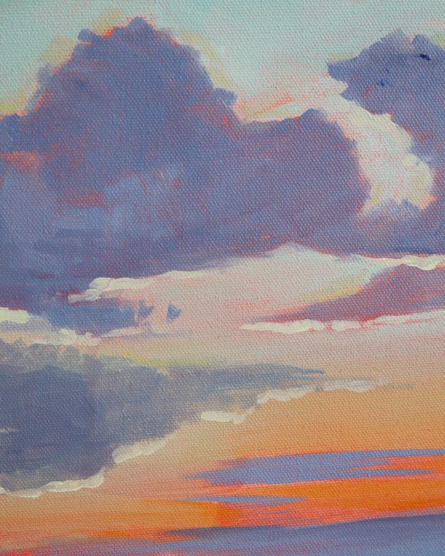 Some closeups of a sky I've been working on lately! 🌅🧡

#charlestonartist #sunsetpainting