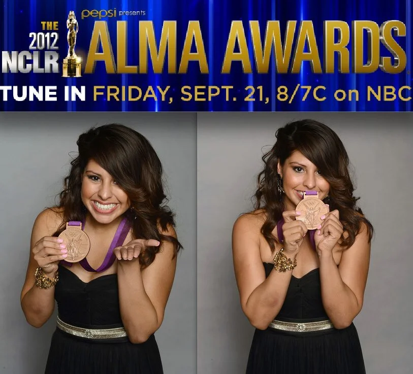 Olympic and Pro Boxer Marlen Esparza styled for the ALMA Awards red carpet hosted by Eva Longoria, styled by Haili Pue 