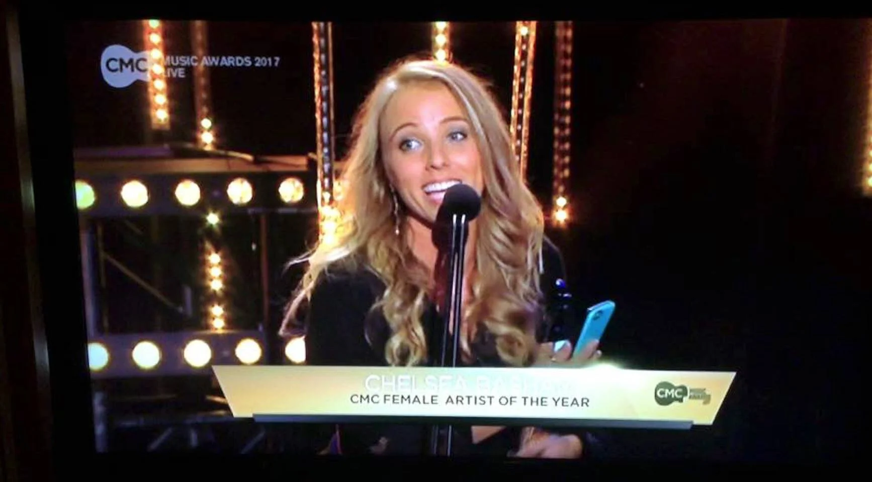 Singer Chelsea Basham receives CMC Female Artist of the Year in Australia. Styled by Haili Pue 