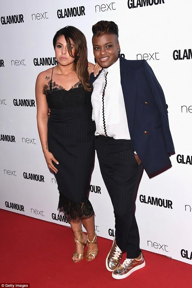 Olympic and Pro Boxers Marlen Esparza and Nicola Adams styled for the GLAOUR UK Awards red carpet, voted best dressed of the night by the GLAMOUR Editor-In-Chief, Styled by Haili Pue