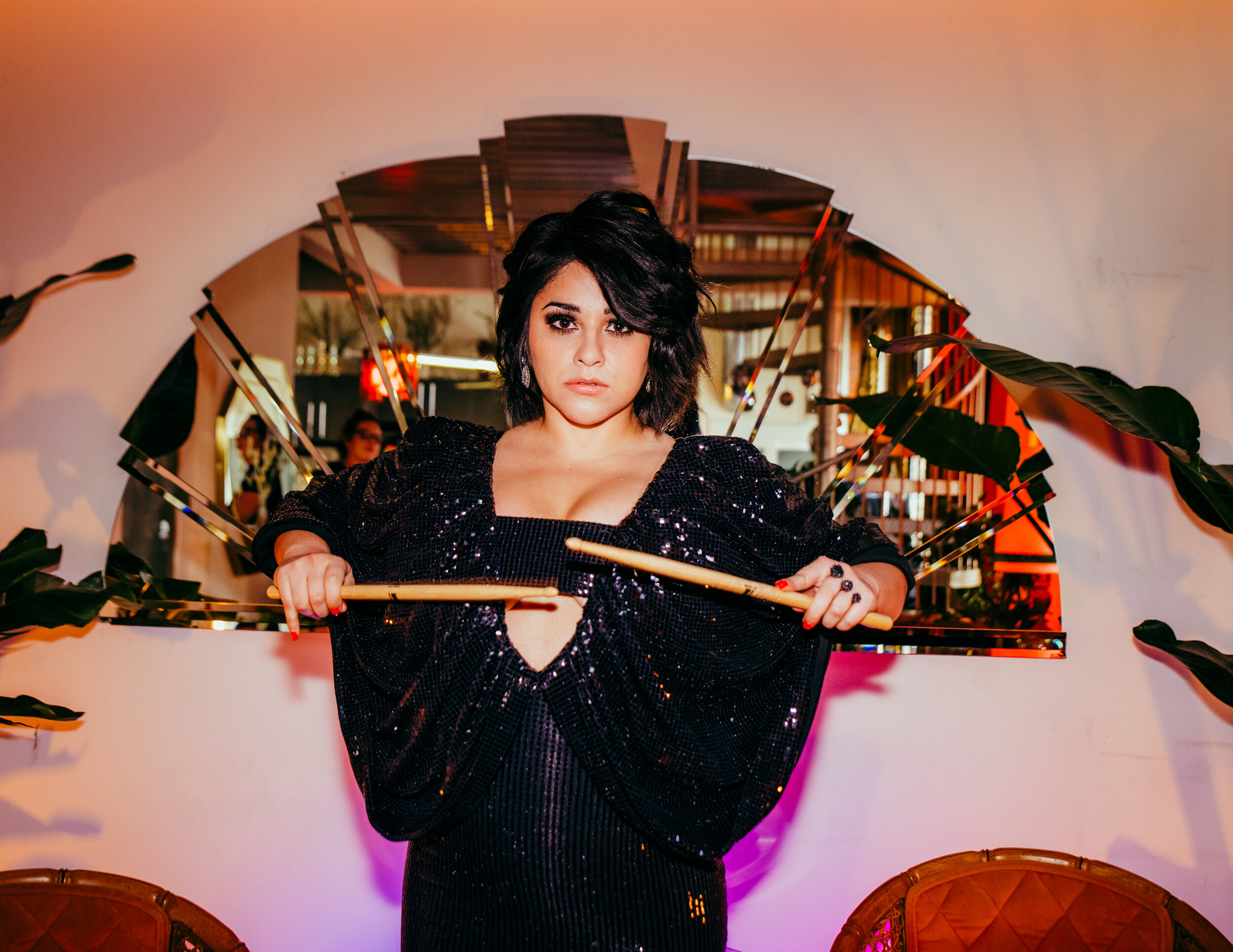 Noemi Gonzalez, starring as Suzette Quintanilla in the Netflix Series Selena styled for editorial in issue 10 of Rival Magazine, styled by Haili Pue 