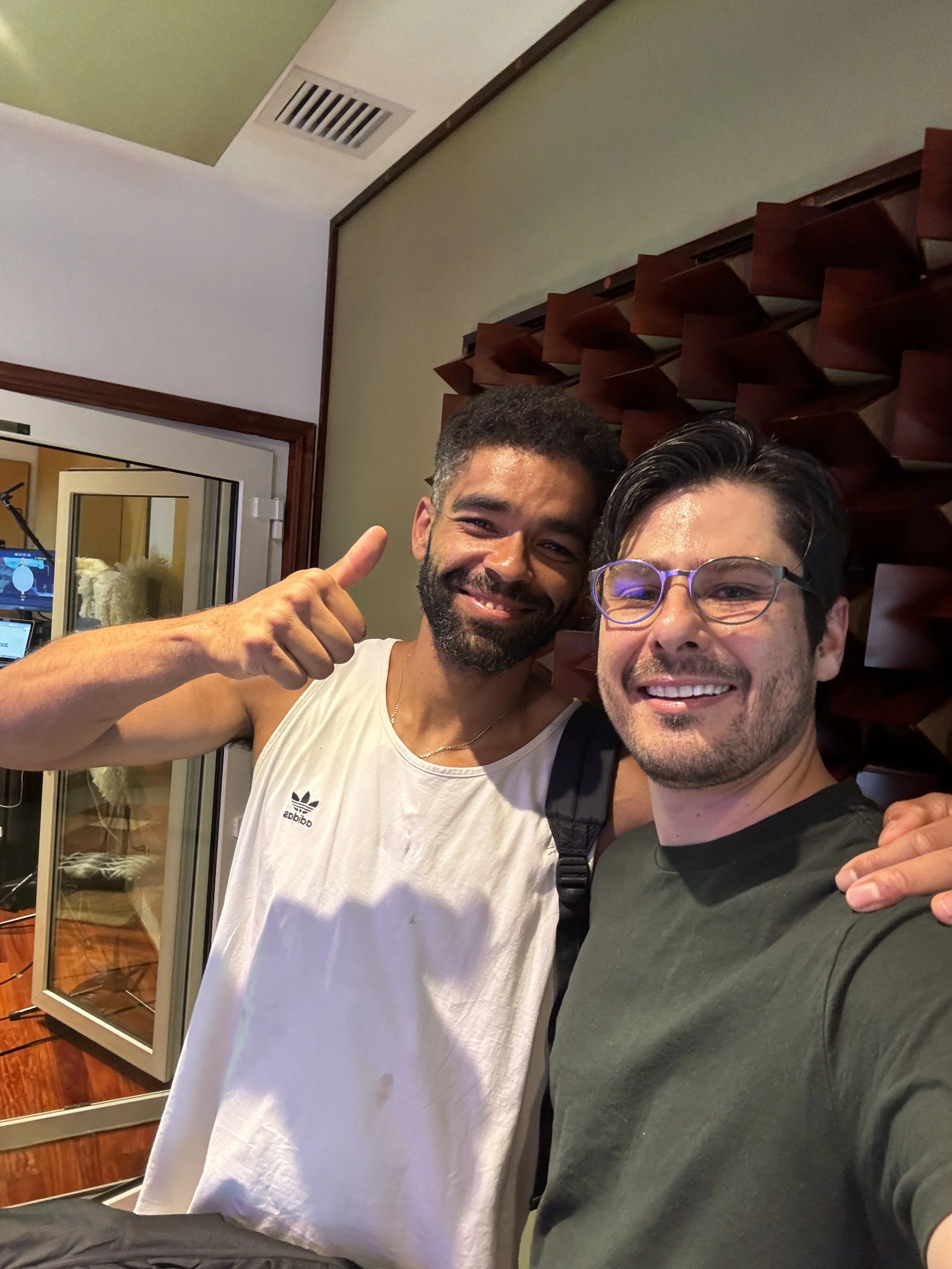 Federico Hencker with actor Kingsley Ben-Adir