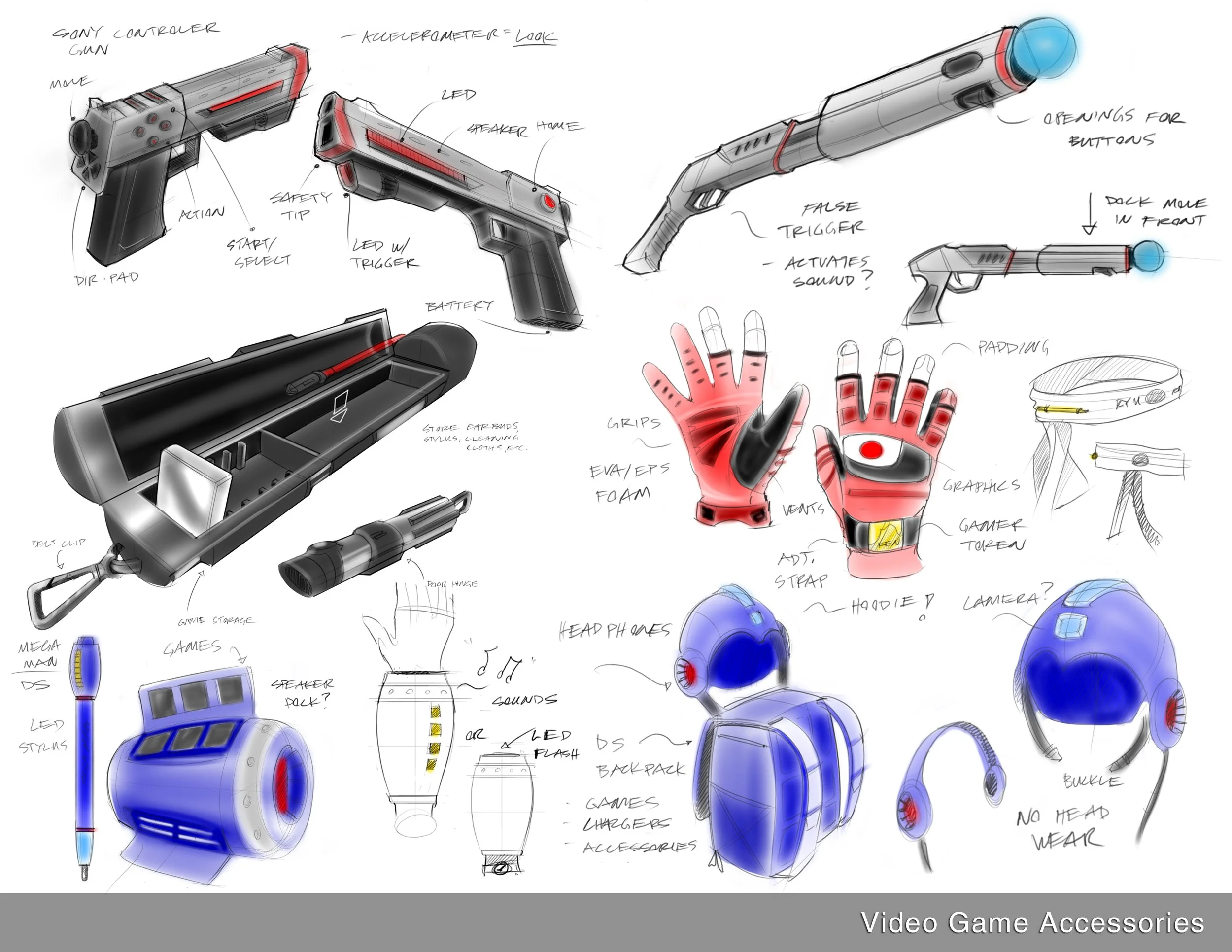 Video game accessories sketches