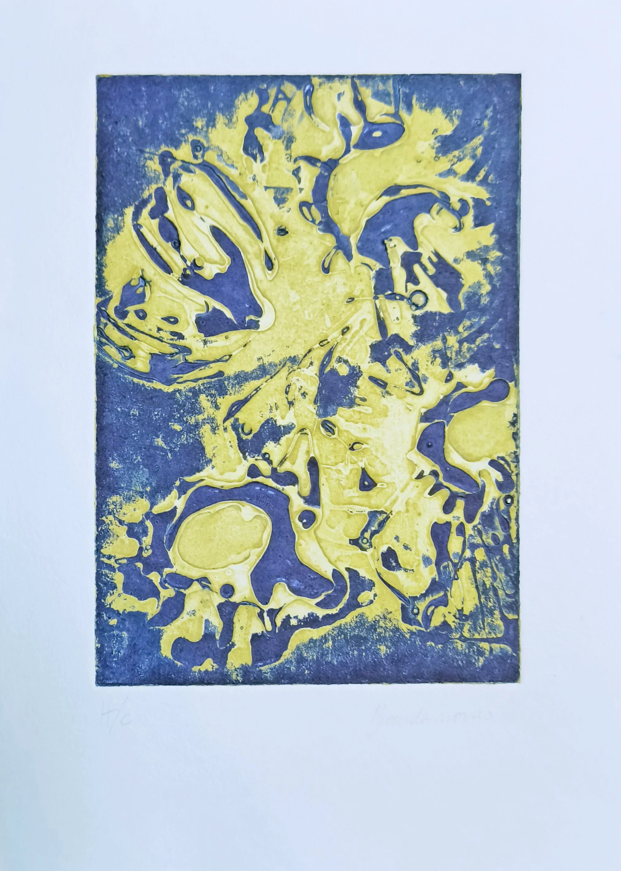 Título: Composición floral 1
Técnica: Collagraph 
Papel SuperAlfa (20x30cm)
Brenda Novas 2024