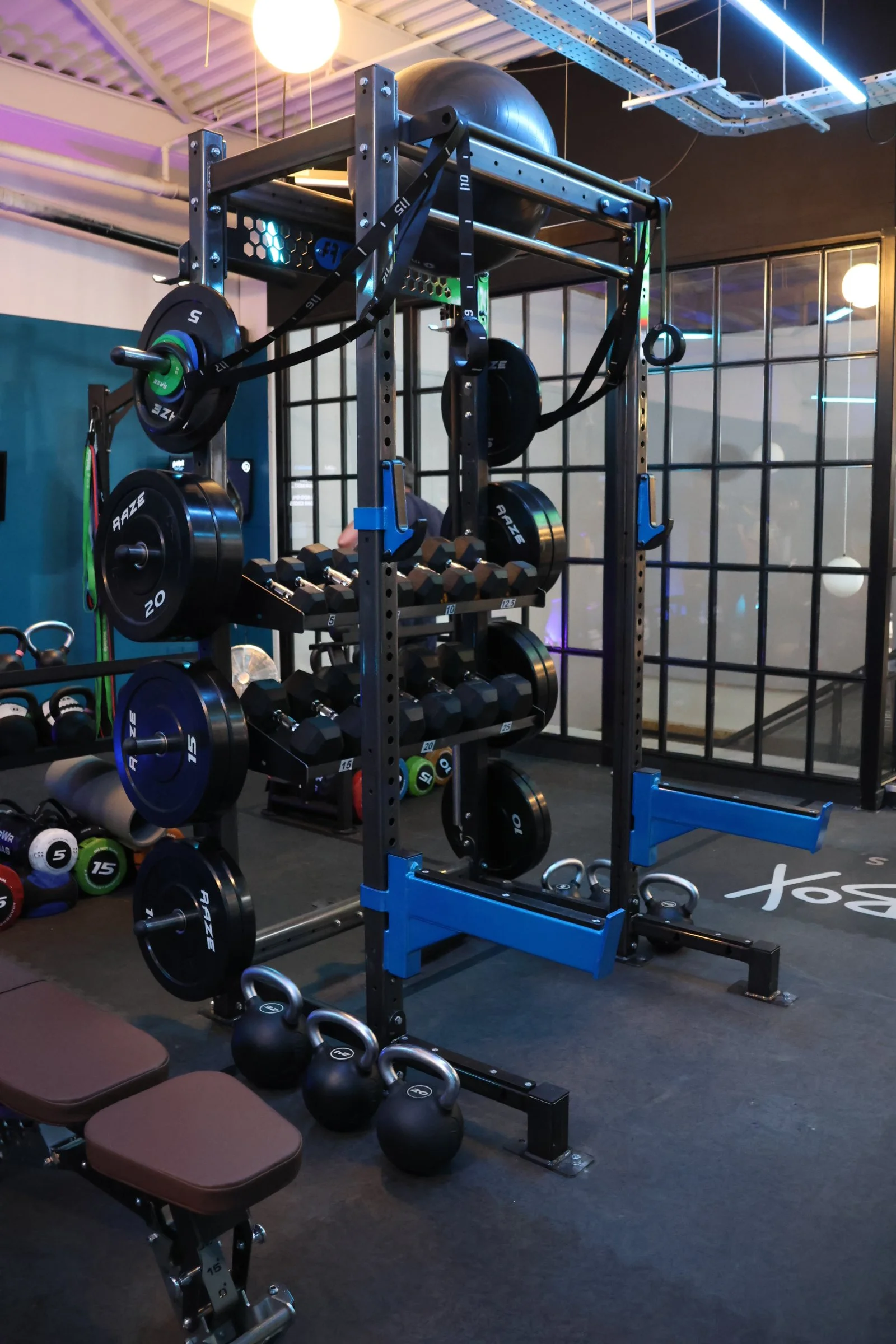 Private Strength Pod with squat rack at MegaBox