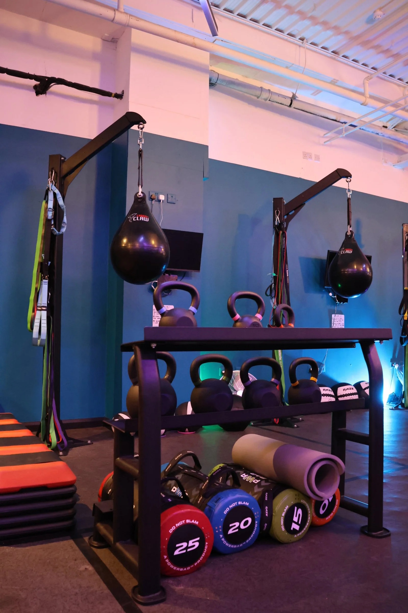 Digital boxing and fitness circuit pod setup