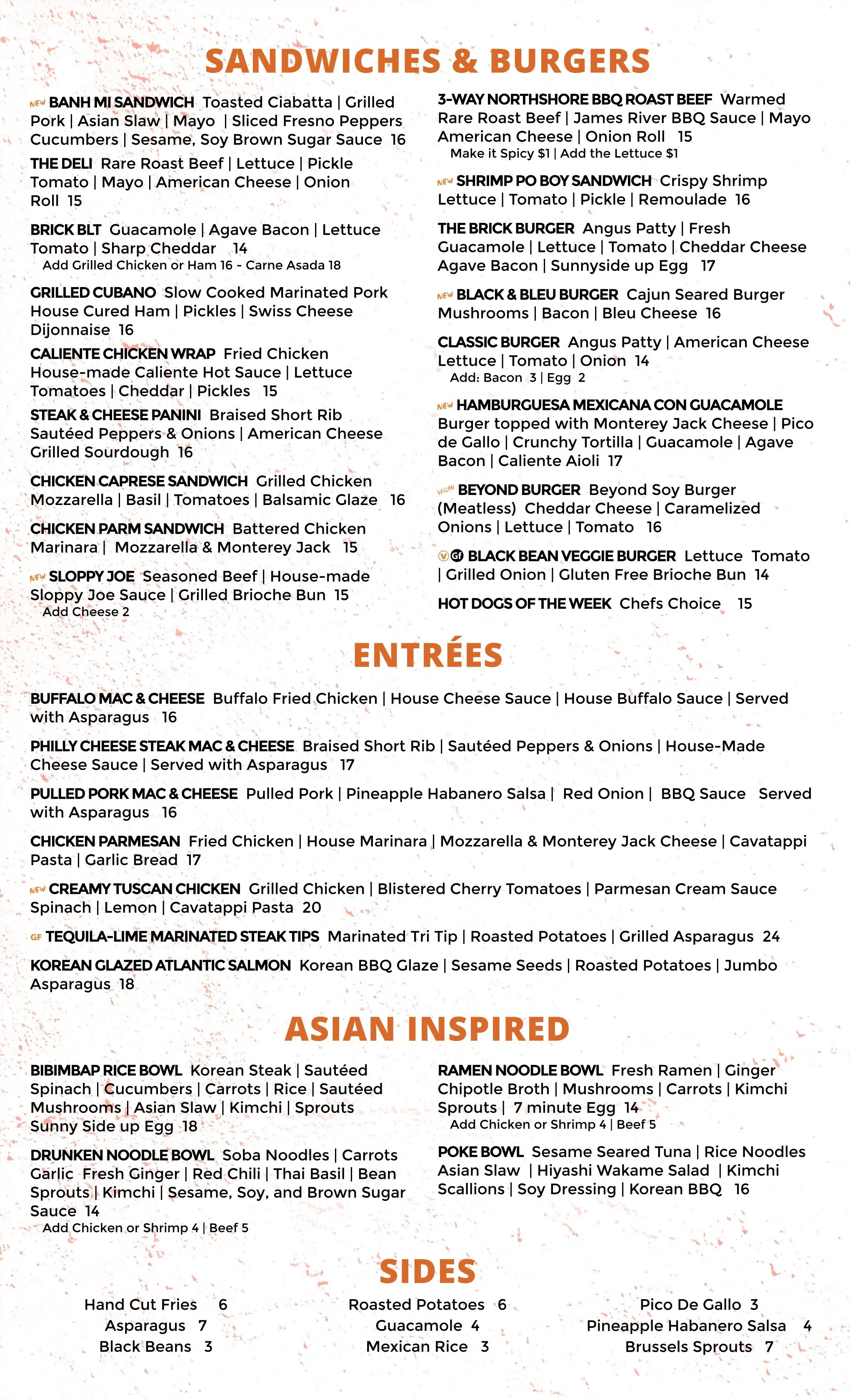Menu — Back 9 Golf