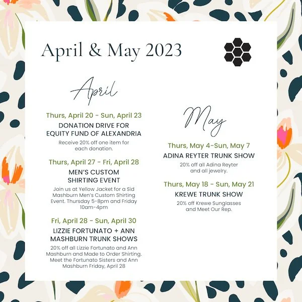 Spring Event Schedule + Meet Ann Mashburn And The Fortunato Sisters!
