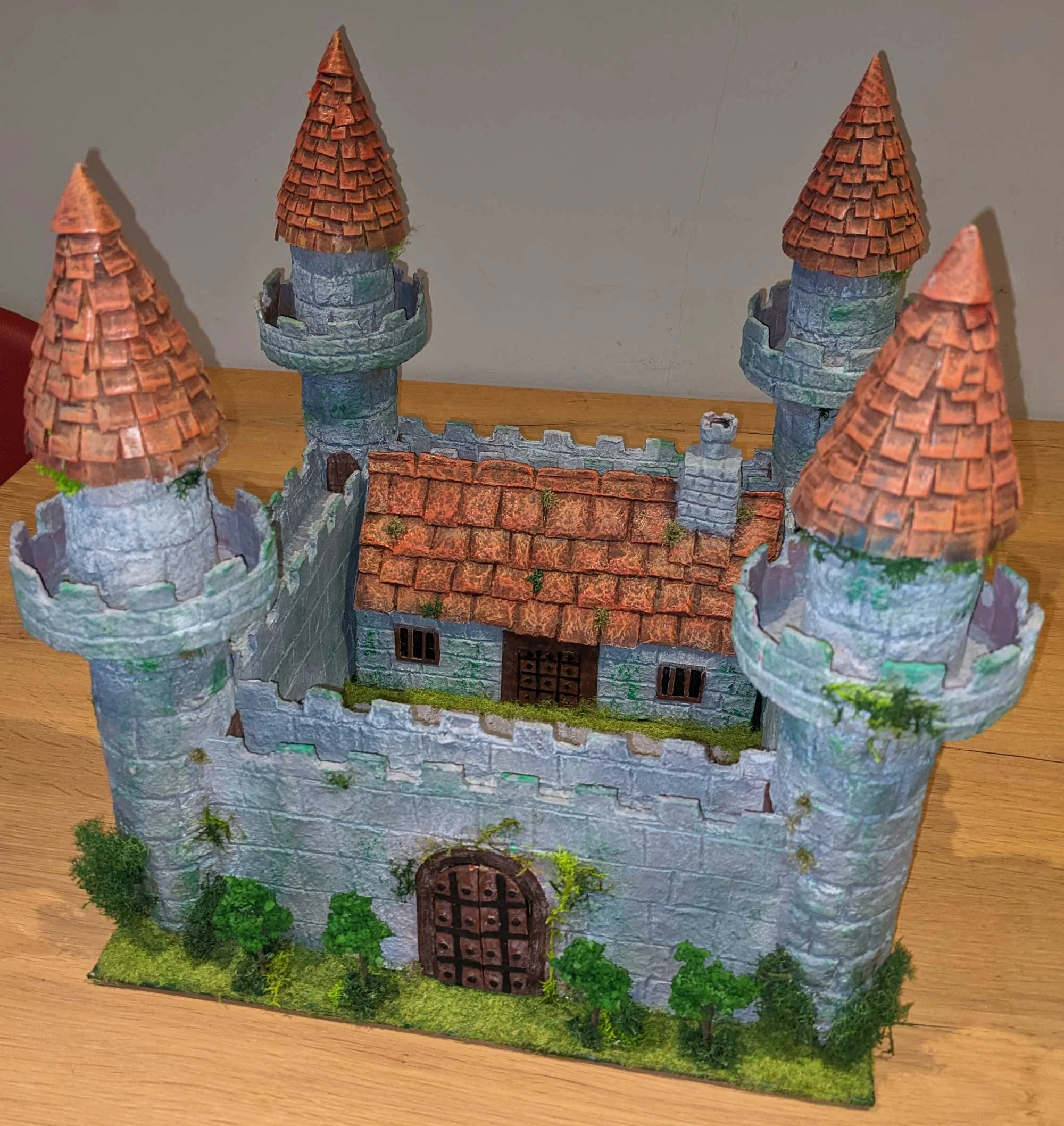 Model castle made from cardboard