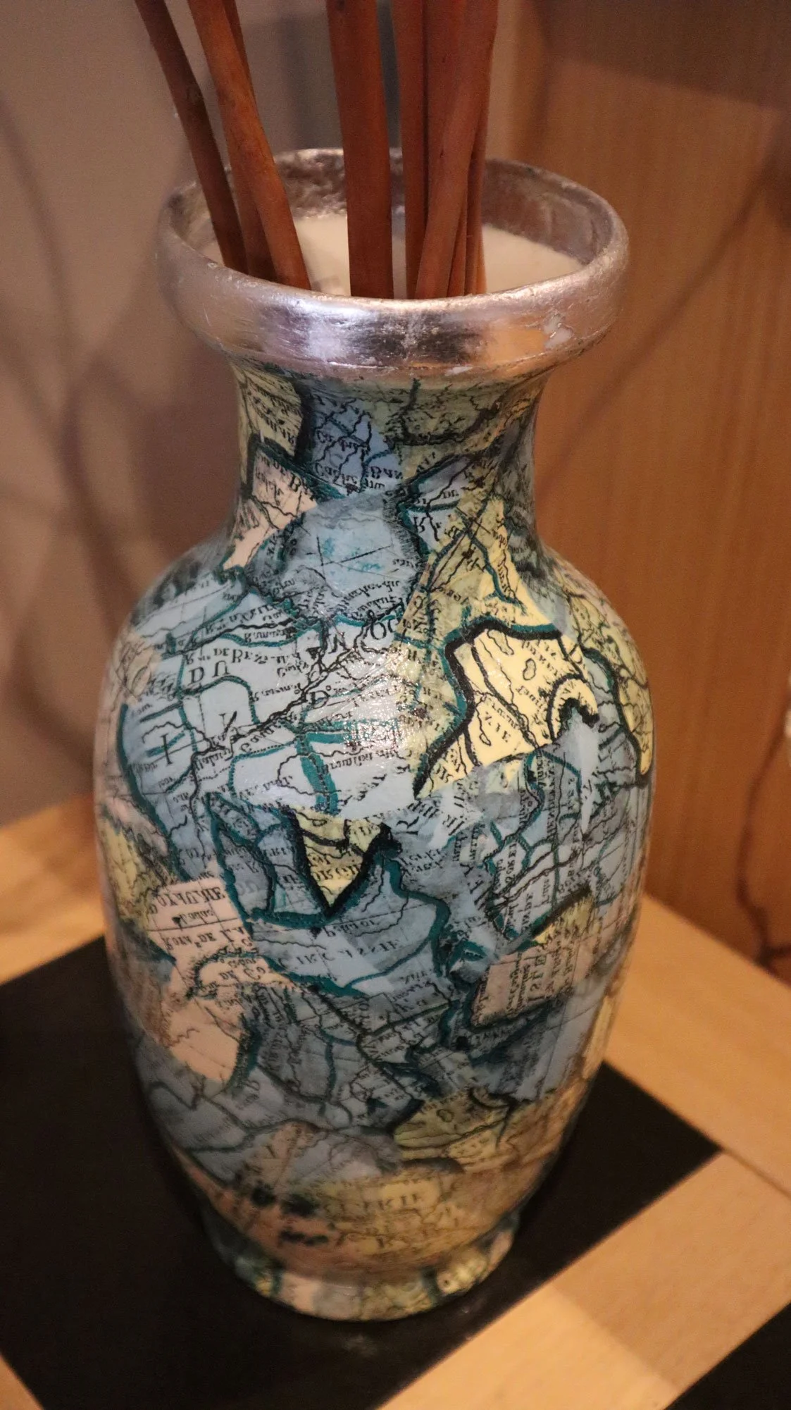 Decoupage vase upcycle