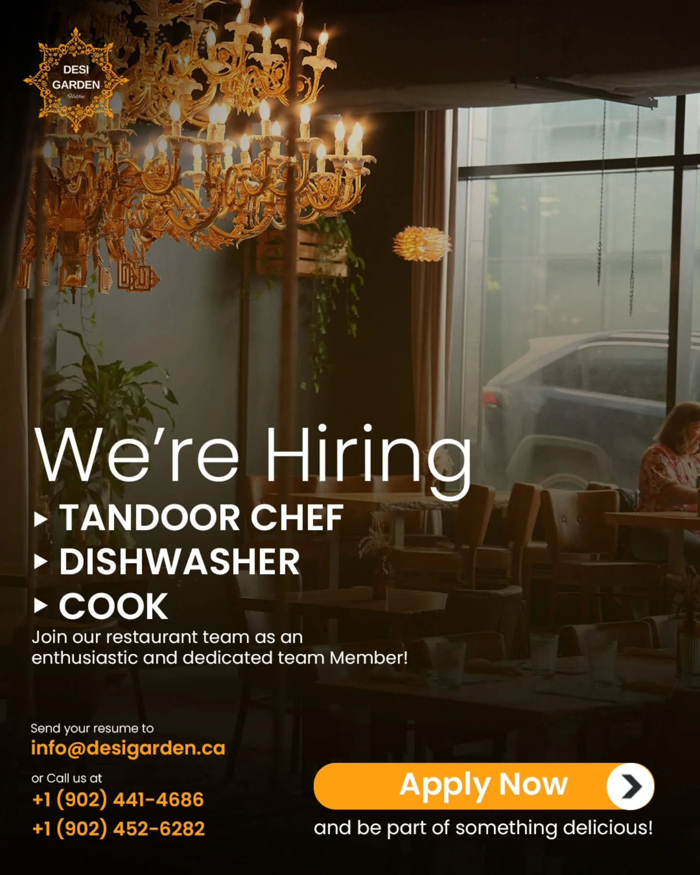 We&rsquo;re growing and looking for the right people to grow with us.

Now hiring:
&bull; Tandoor Chef
&bull; Cook
&bull; Dishwasher

If you&rsquo;re passionate about food and want to be part of a fast-paced kitchen, we&rsquo;d love to hear from you.