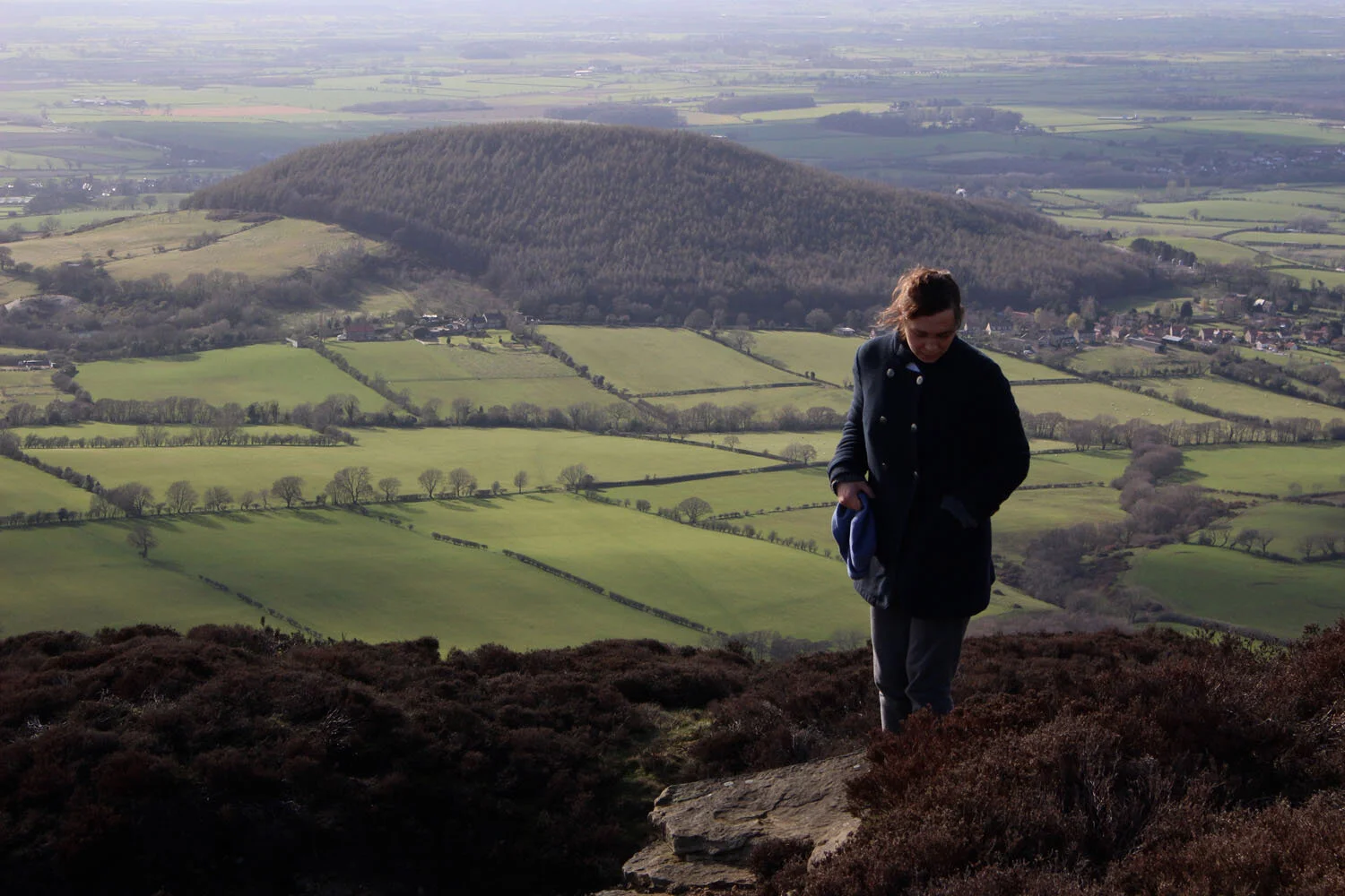 Olga Prinku, botanical artist, in the North Yorkshire landscape
