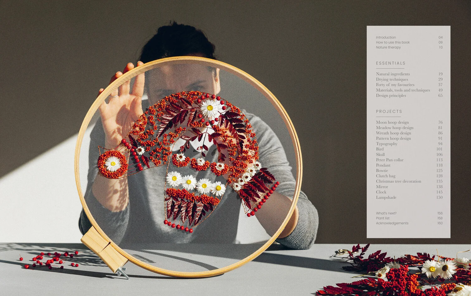 Dried flower embroidery contents