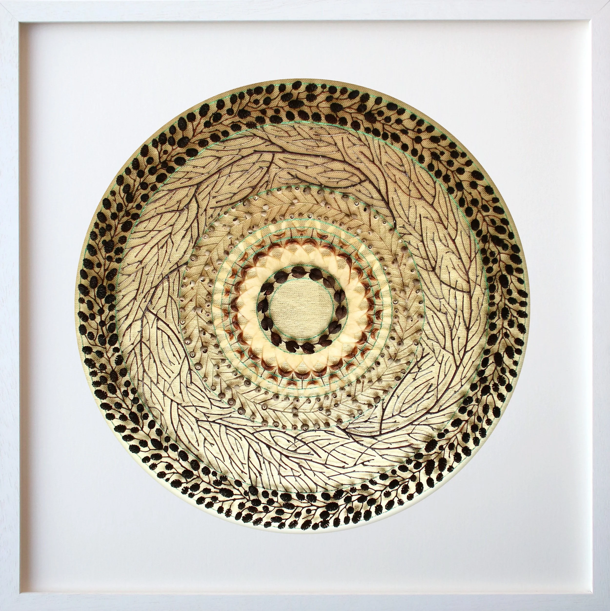 Boderings (2025) - Created with birch, oak, alder, sycamore, beech. 73cm x 73cm