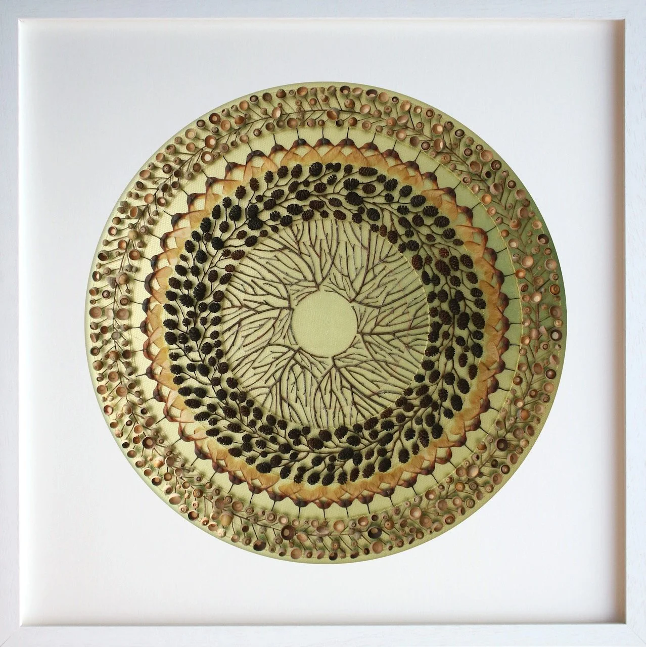 Cradle (2026) - Created with birch, oak, alder, sycamore. 73cm x 73cm. (sold)