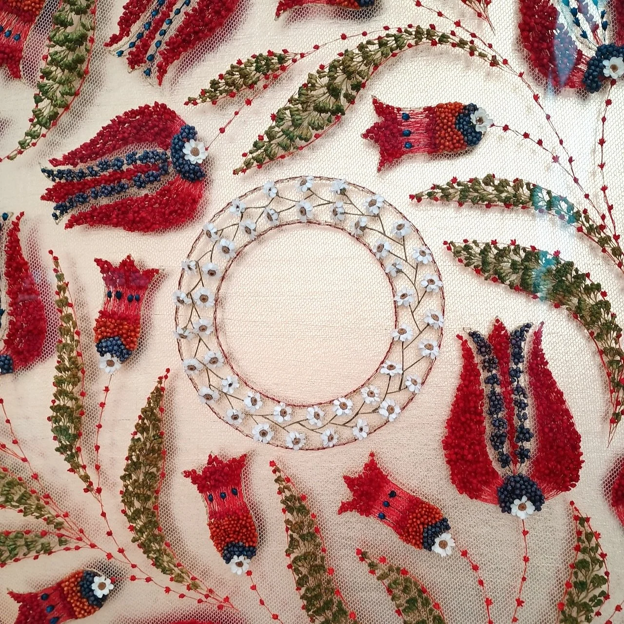 Turkish Tulips (2021).  Made with 5 dried and preserved plant species including yarrow, broom bloom. (not available)