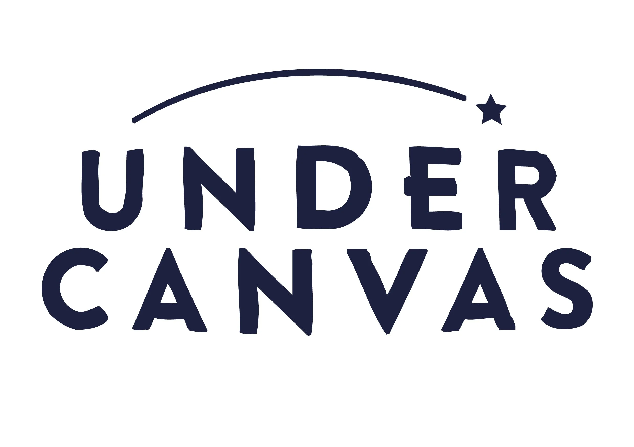 Text reading 'Under Canvas' with a star and an arc above.