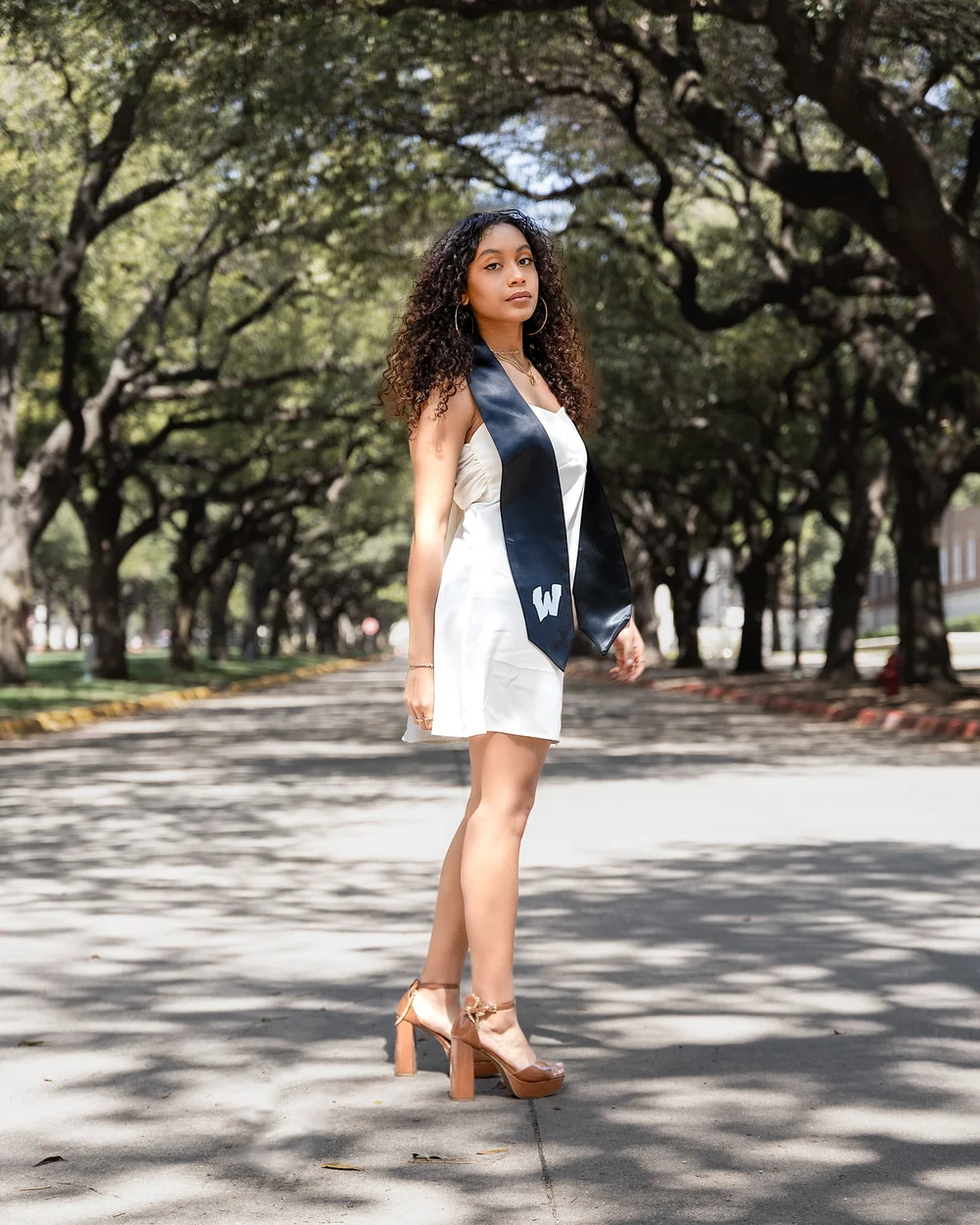 white blazer dress graduation Miss Circle Quilla White Feather Crystal Sleeve Backless Blazer Dress XS
