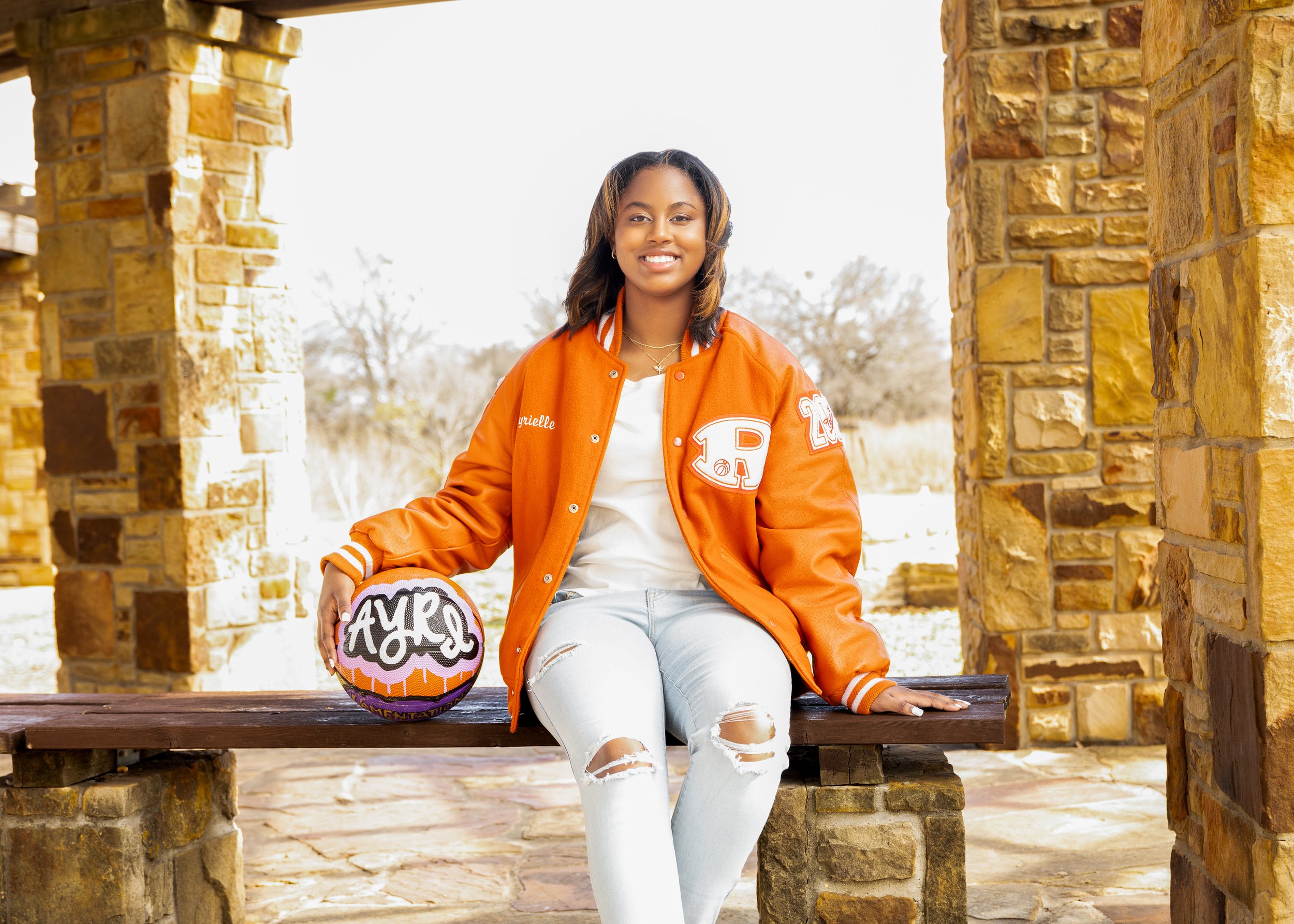 High school senior photo for Dallas senior basketball player