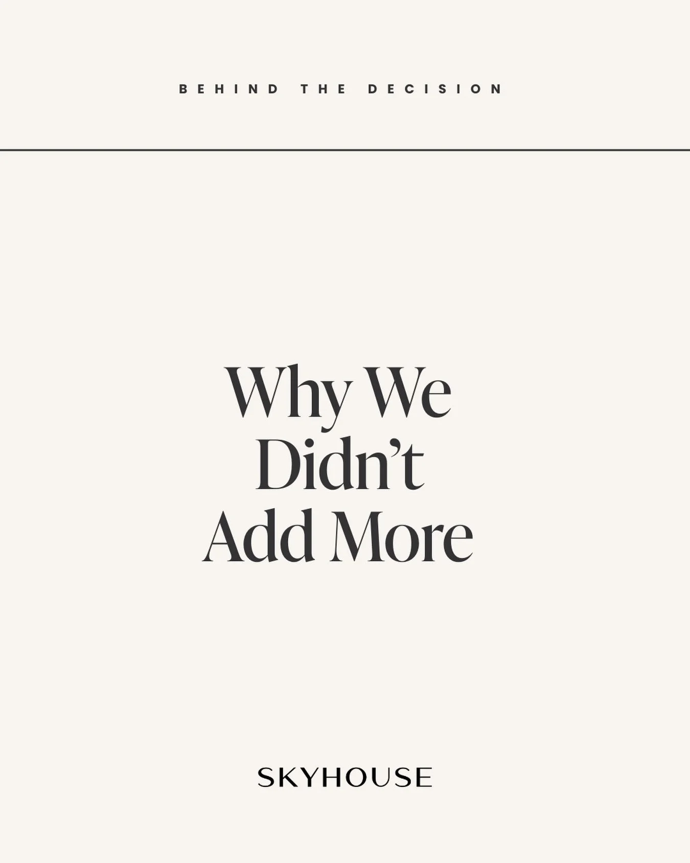 At several points, we could have added more&mdash;
more sections, more visuals, more personality.

We chose not to.

Restraint protects the work.
Experience shows up in what you leave out.