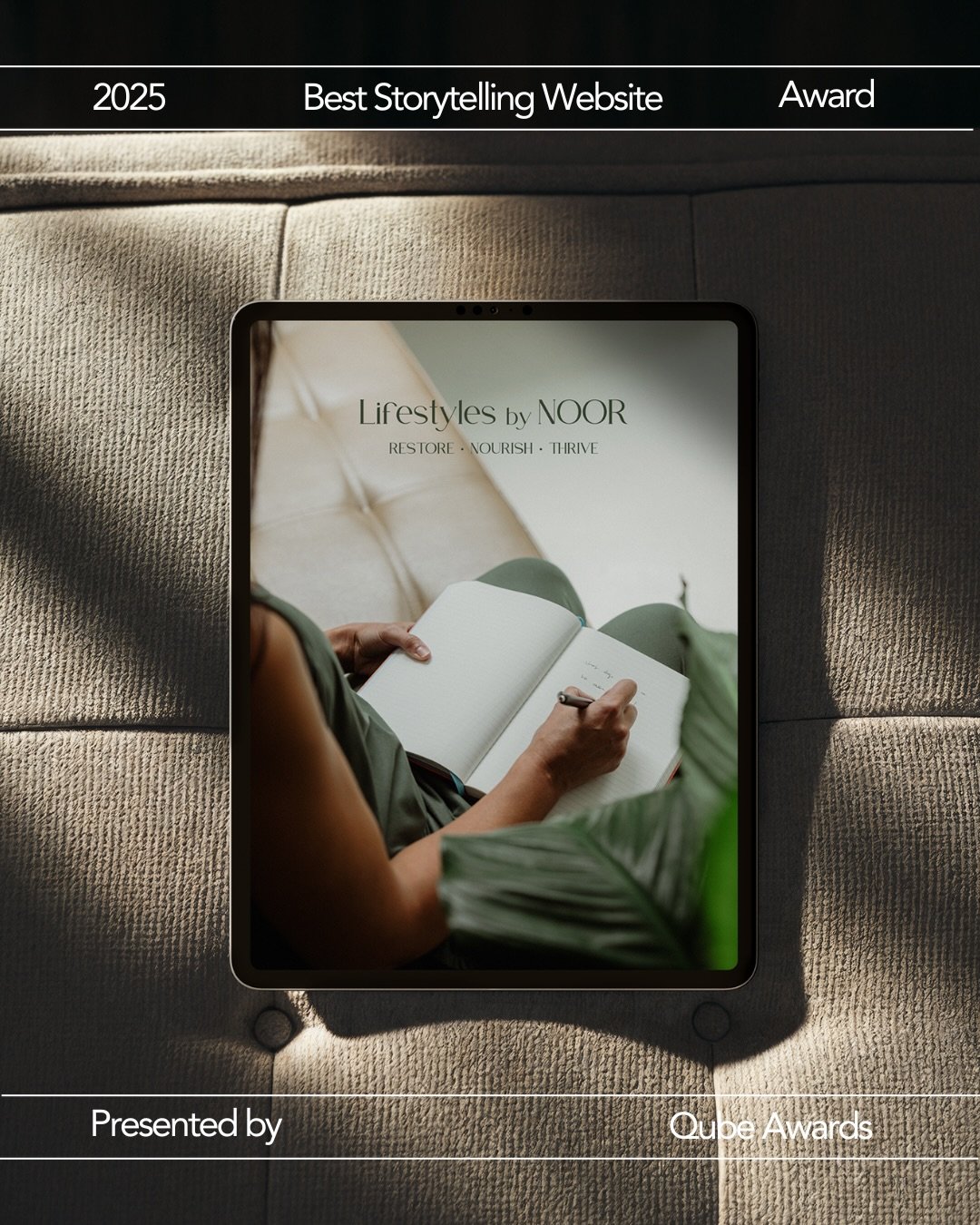 Honored to have a recent project recognized by the Qube Awards&mdash;an international, submission-based platform highlighting standout work across the Squarespace design community.

Selected for the 2025 Best Storytelling Website, this project with @