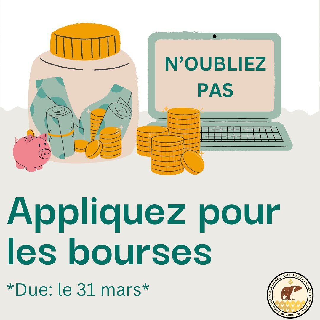 Voici votre rappel de compl&eacute;ter votre application/ demande pour les bourses pour l&rsquo;ann&eacute;e prochaine! Le lien se trouve dans notre Linktree dans notre bio ou ici: https://www.ualberta.ca/registrar/scholarships-awards-financial-suppo