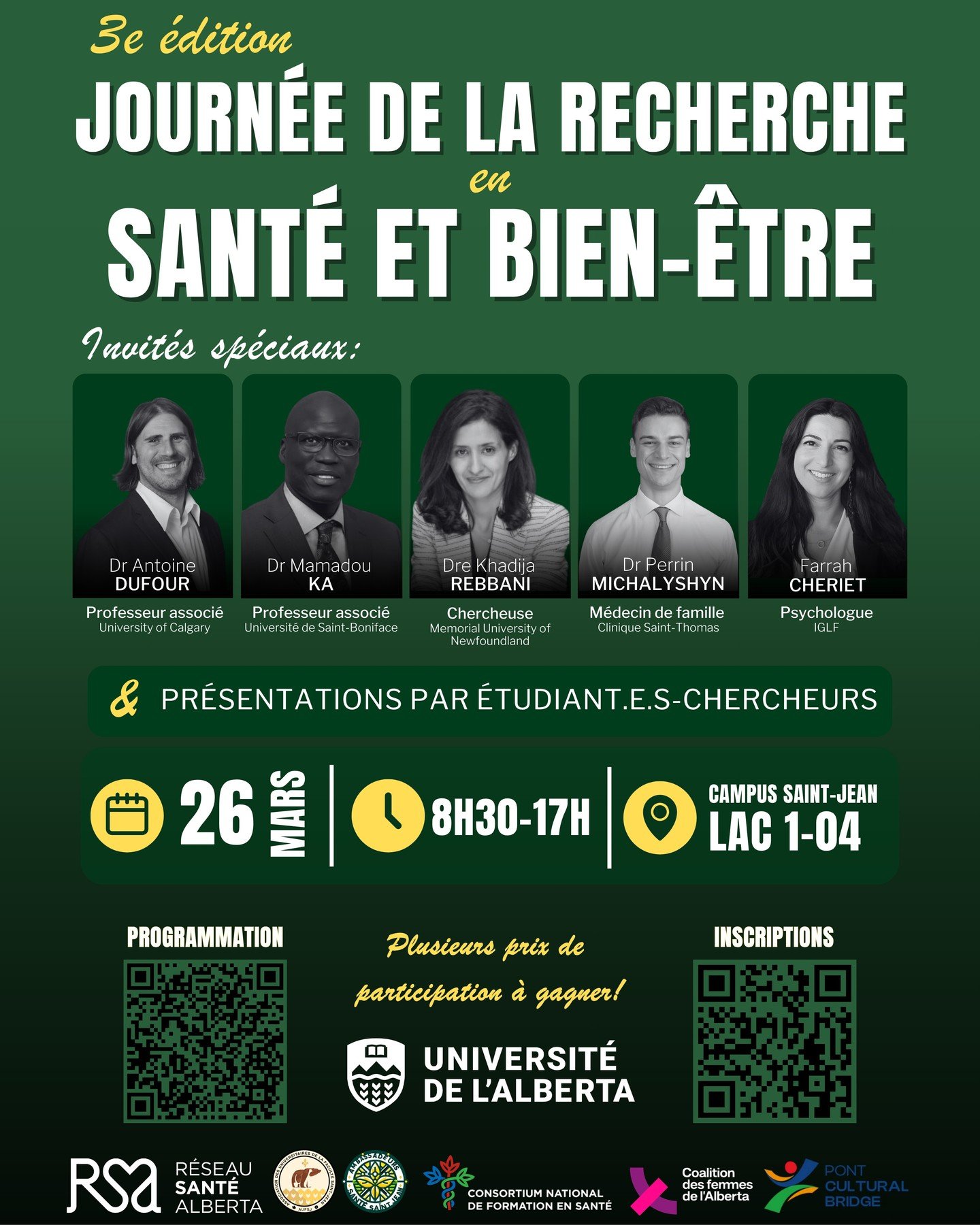 &Agrave; l&rsquo;occasion de la 3ᵉ &eacute;dition de la Journ&eacute;e de la recherche dans les domaines de la sant&eacute; et du bien-&ecirc;tre, le GRIF-SF du Campus Saint-Jean vous invite &agrave; une journ&eacute;e de r&eacute;flexion et de parta