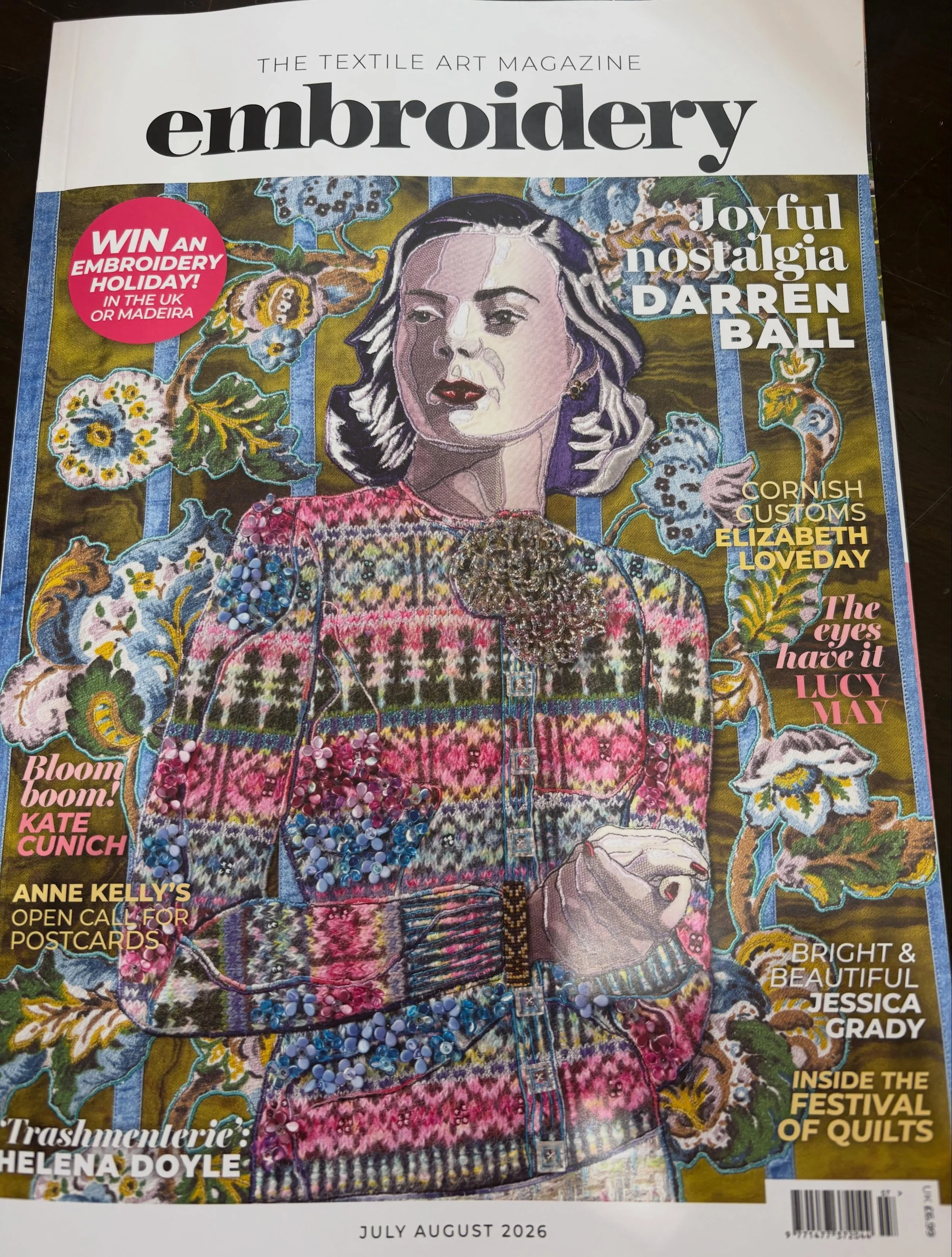 Very proud to be part of the amazing exhibition @stitchbystitch_2027 in Oswestry @willowgalleryoswestry and to be included in the July/August 2026 @embroidery_mag. Dates for your dairy, Opening on 4th July and Meet the Artist Day on the 1st August ho