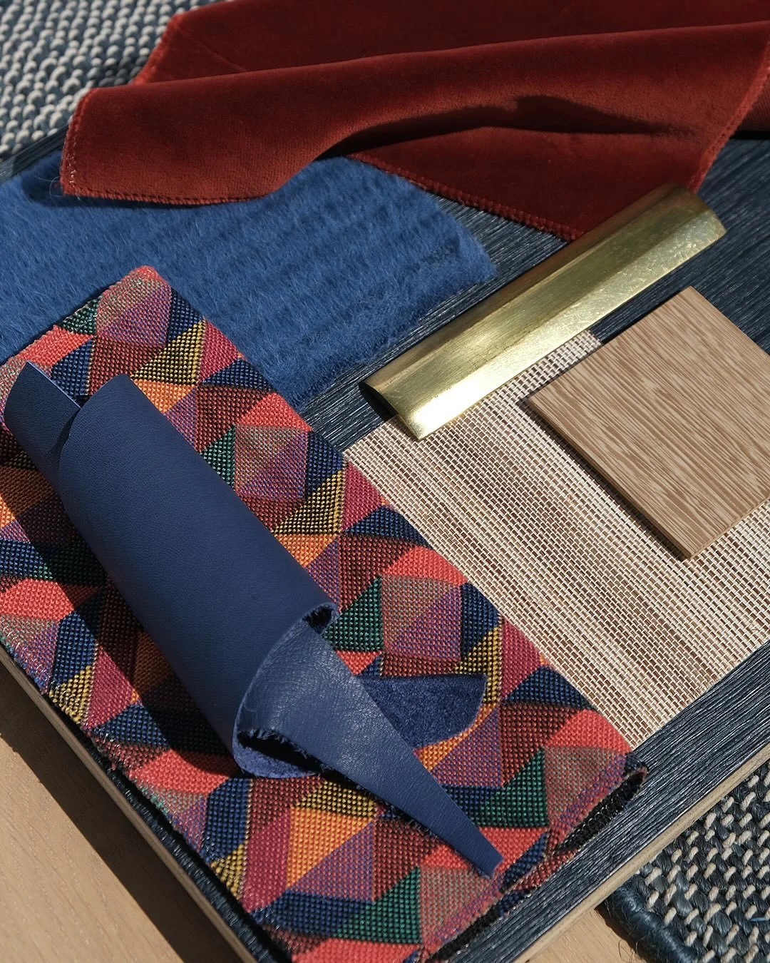 In the concept phase of our work, we curate entire room scapes by gathering materials, fabrics, wood samples, tiles, paint swatches and more to see how they interact. The intent is to evoke a specific emotion through a symphony of colors, textures, a