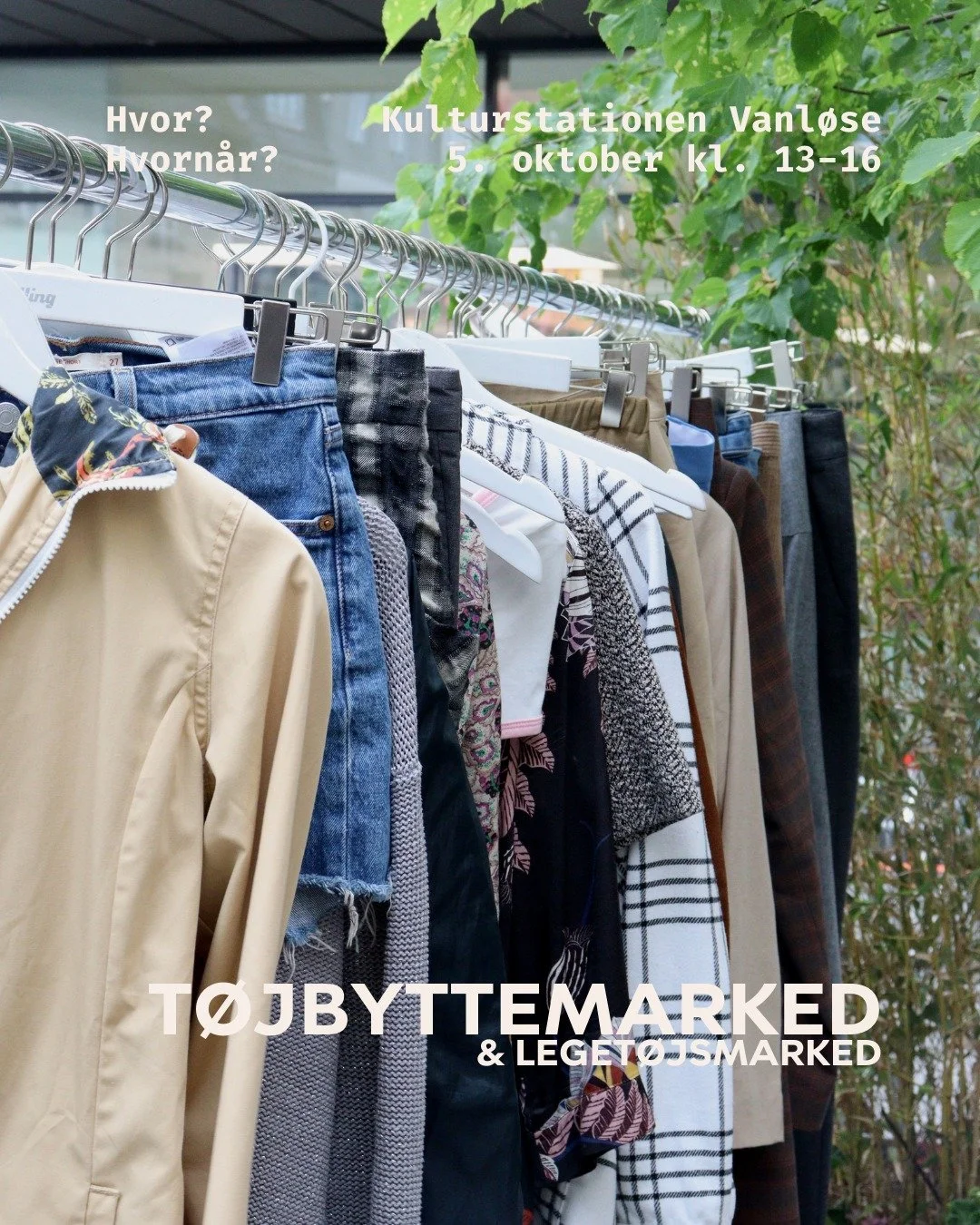 Kom til t&oslash;jbyttemarked i Vanl&oslash;se til Lokalt Klimafolkem&oslash;de d. 5. oktober. Det sker p&aring; Kulturstationen Vanl&oslash;se kl. 13-16.
Det du skal g&oslash;re er at medbringe 1-10 stk. t&oslash;j/leget&oslash;j og derefter kan du 