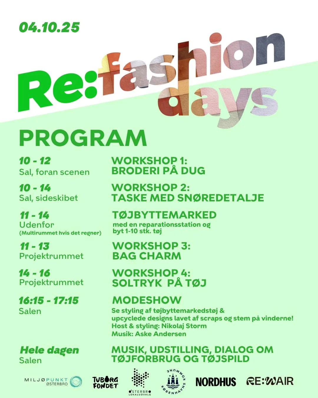 I MORGEN BYDER VI VELKOMMEN TIL RE:FASHION DAYS I NORDHUS @nordhus_cph ! VI SES 💚💚💚💚💚