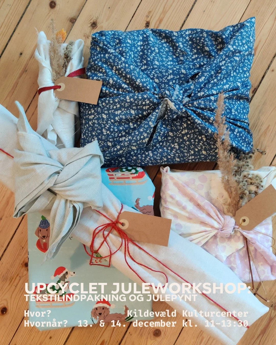 Kom til en hyggelig og b&aelig;redygtig juleworkshop, hvor vi sammen forvandler tekstile rester til julepynt og kreativ juleindpakning. Det er den 13. &amp; 14. december kl. 11-13:30! Her f&aring;r du mulighed for at skabe personlige jule dekoratione