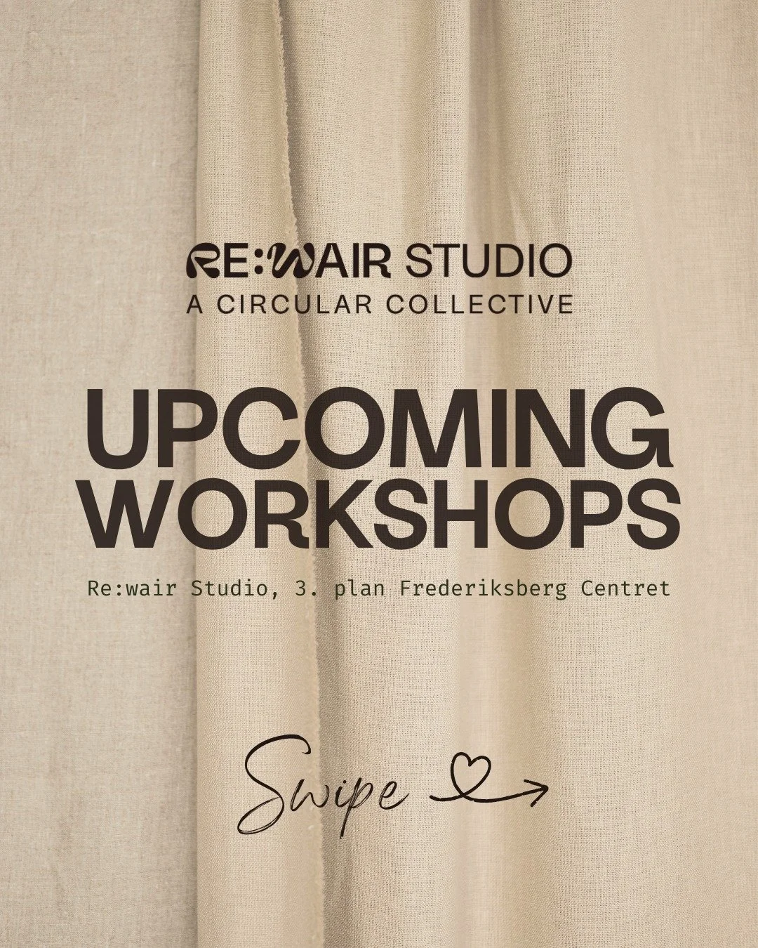 Nu hvor Re:Wair Studio officielt er &aring;bnet, er det ogs&aring; tid til at skyde det i gang med nogle workshops! 🧵
Se her, hvilke der bliver afholdt i december❄

Du kan l&aelig;se mere og melde dig til gennem link i bio✨