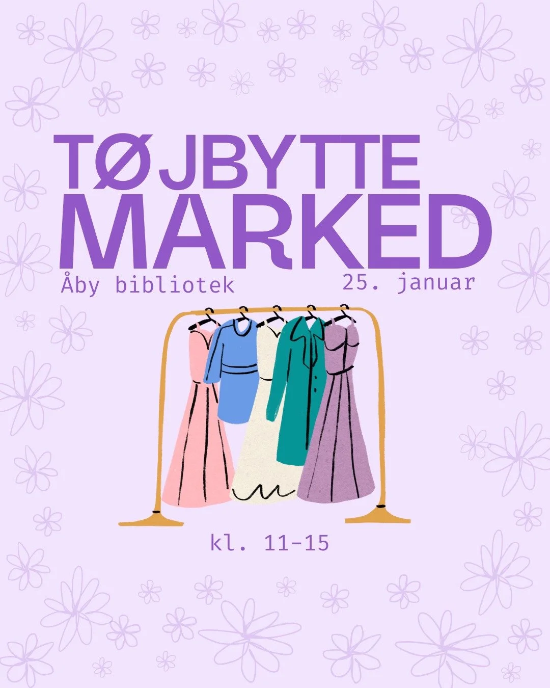 Kom til t&oslash;jbyttemarked p&aring; &Aring;by bibliotek i Aarhus p&aring; s&oslash;ndag kl. 11-15💚

Husk at tage t&oslash;j med, hvis i vil bytte👕

Vi gl&aelig;der os til at se jer!